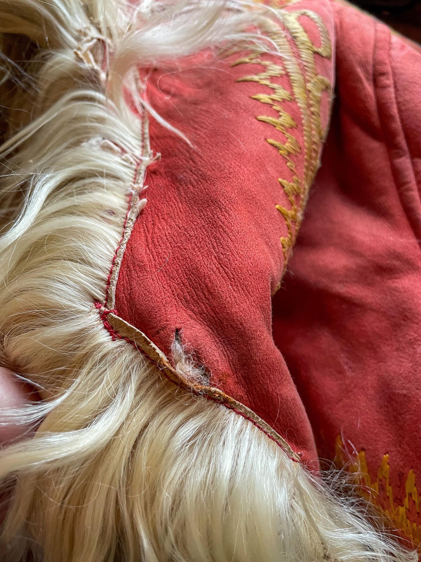 Rare Vintage Red 1960's Silk Embroidered Afghan Coat