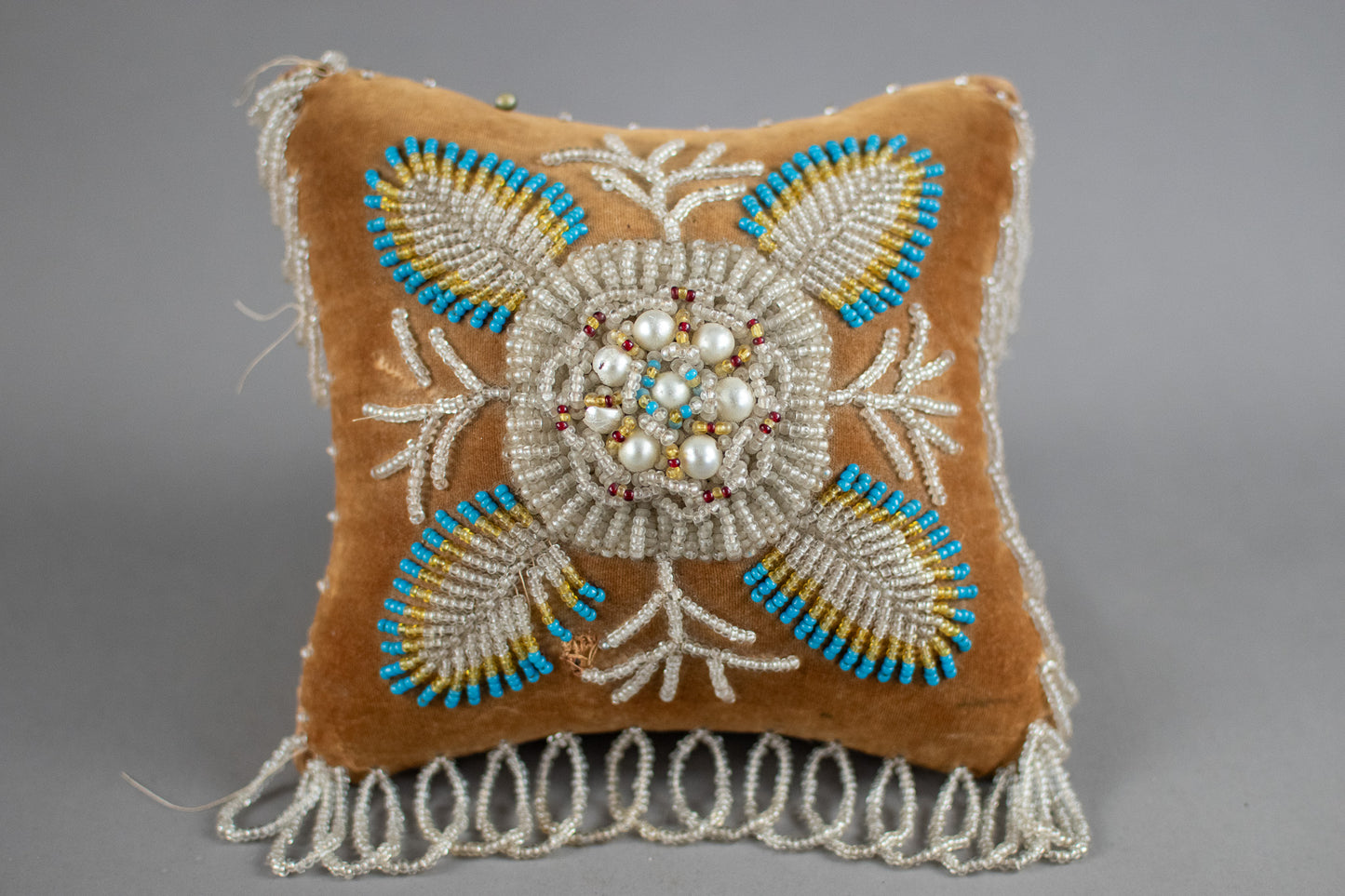 Antique 19th Century Victorian Beaded Pin Cushion