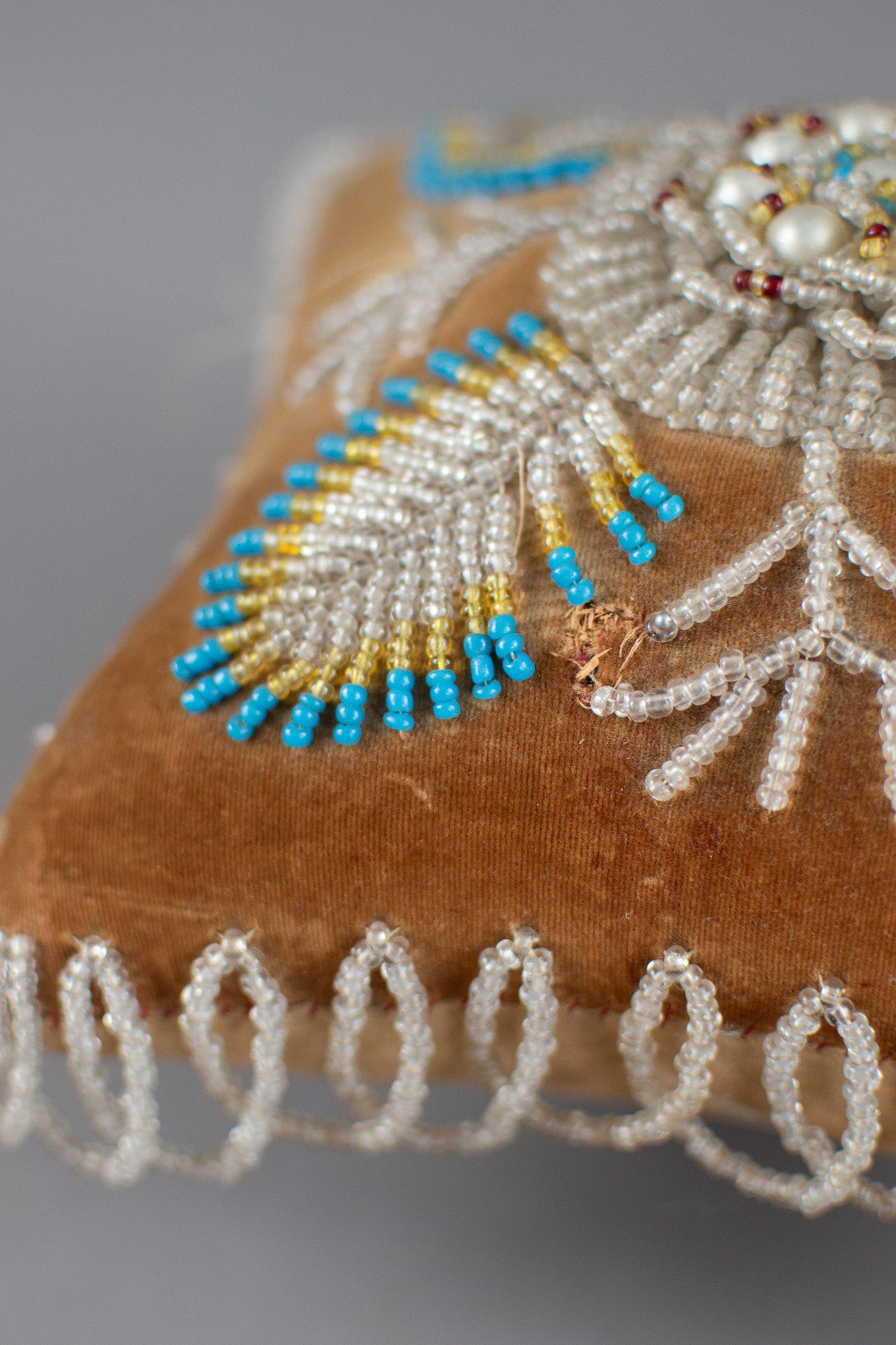 Antique 19th Century Victorian Beaded Pin Cushion