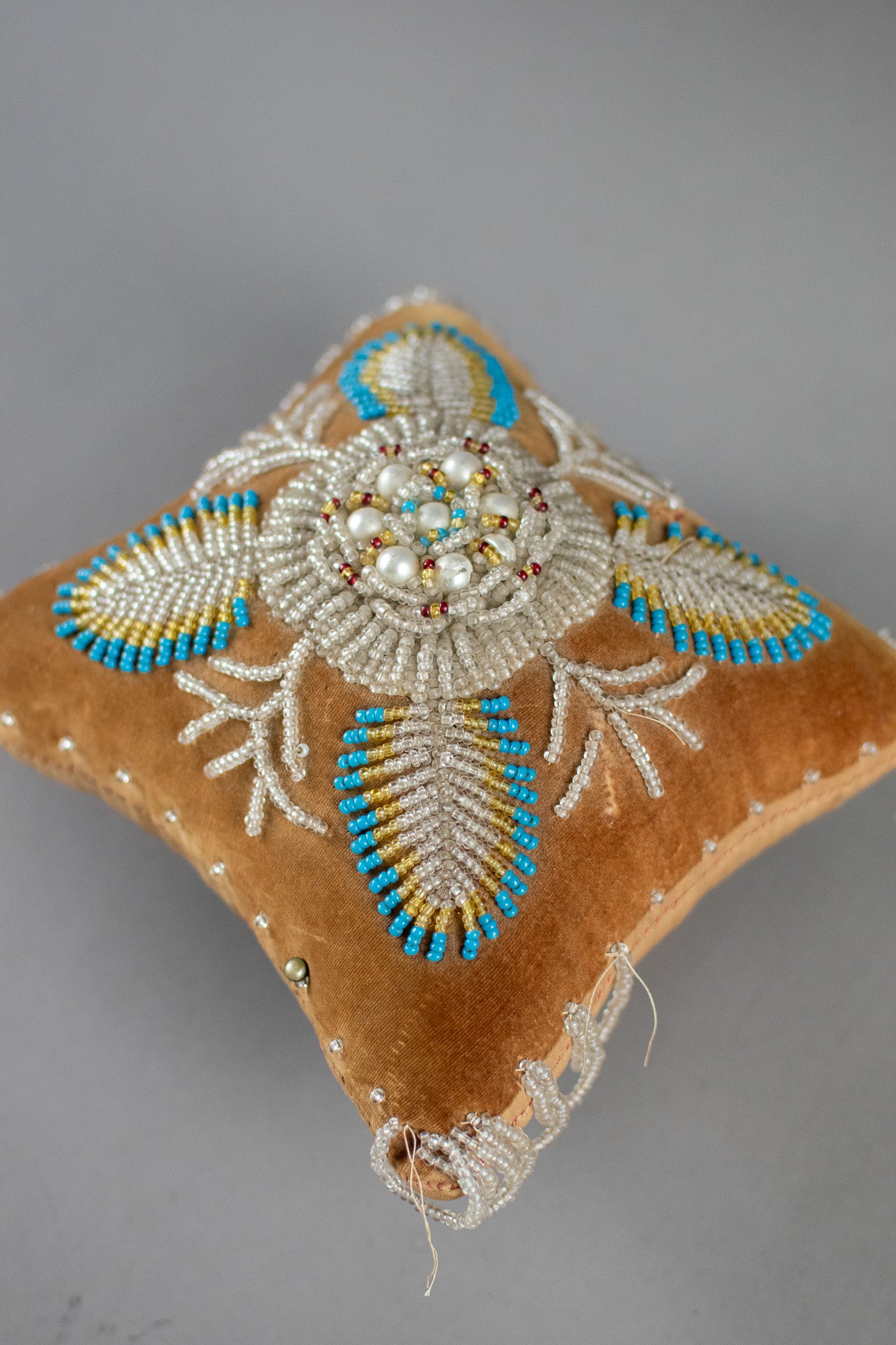 Antique 19th Century Victorian Beaded Pin Cushion
