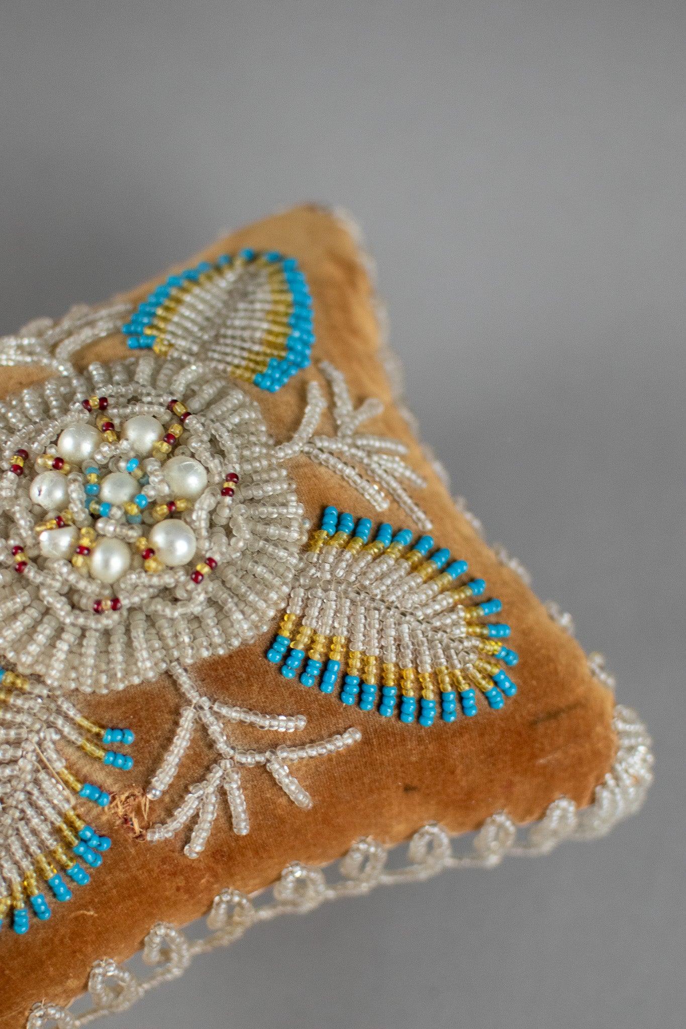 Antique 19th Century Victorian Beaded Pin Cushion