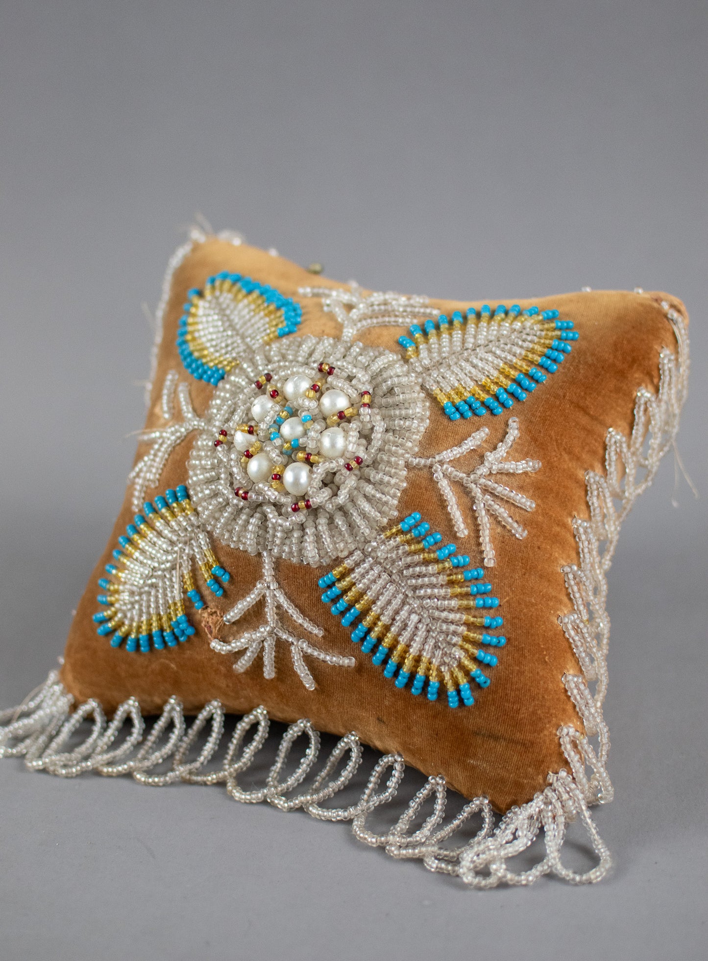 Antique 19th Century Victorian Beaded Pin Cushion