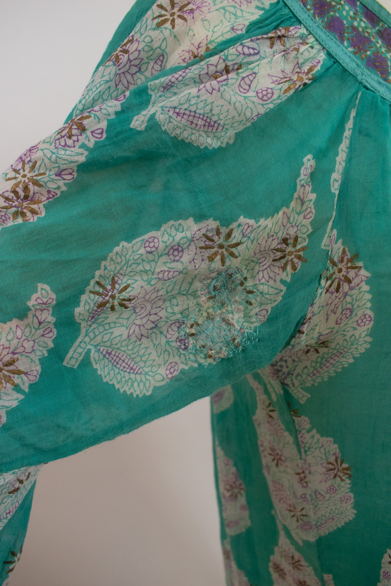 Vintage Her Excellency Indian Hand Block Printed Cotton Gauze Dress