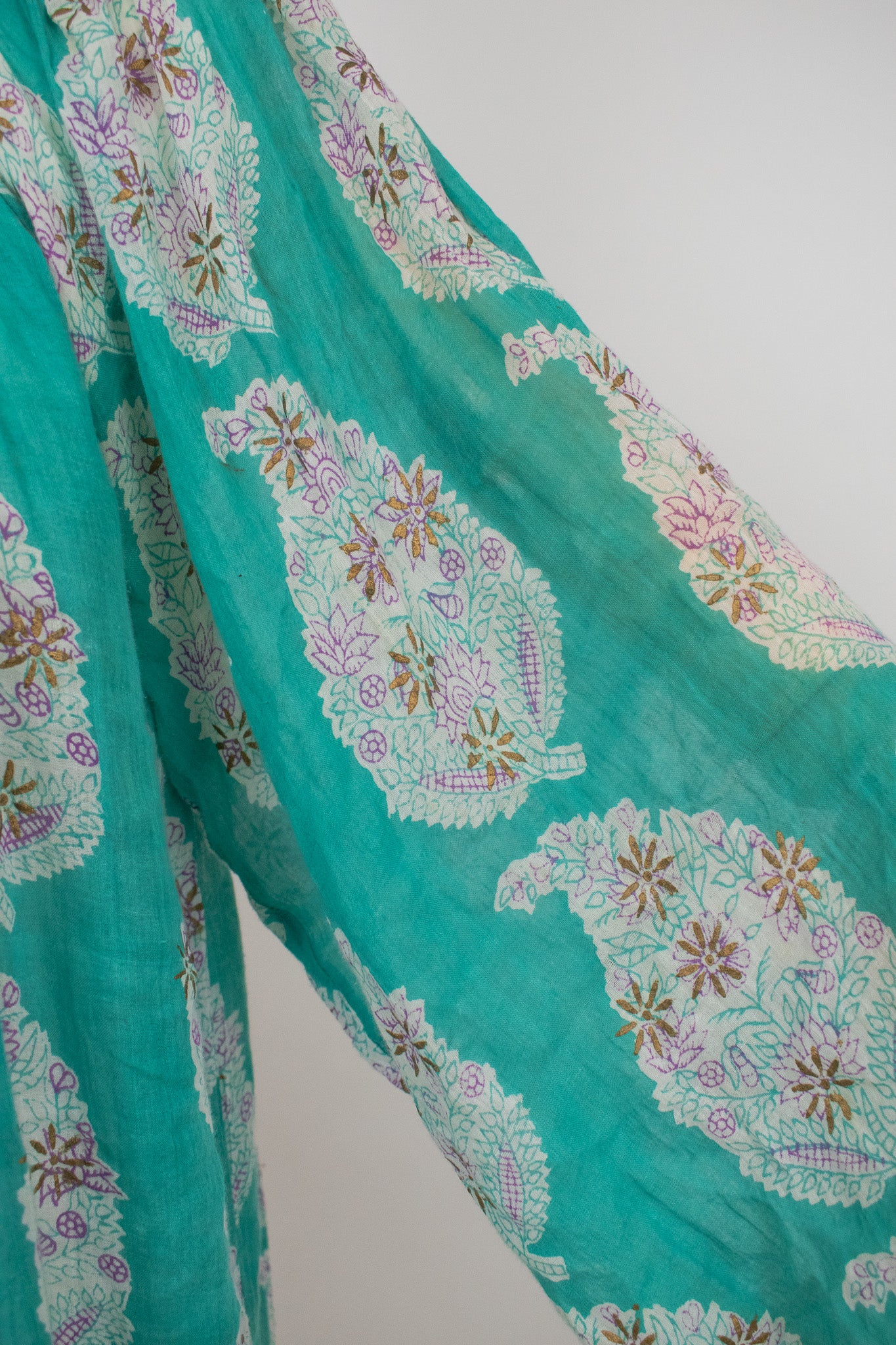 Vintage Her Excellency Indian Hand Block Printed Cotton Gauze Dress