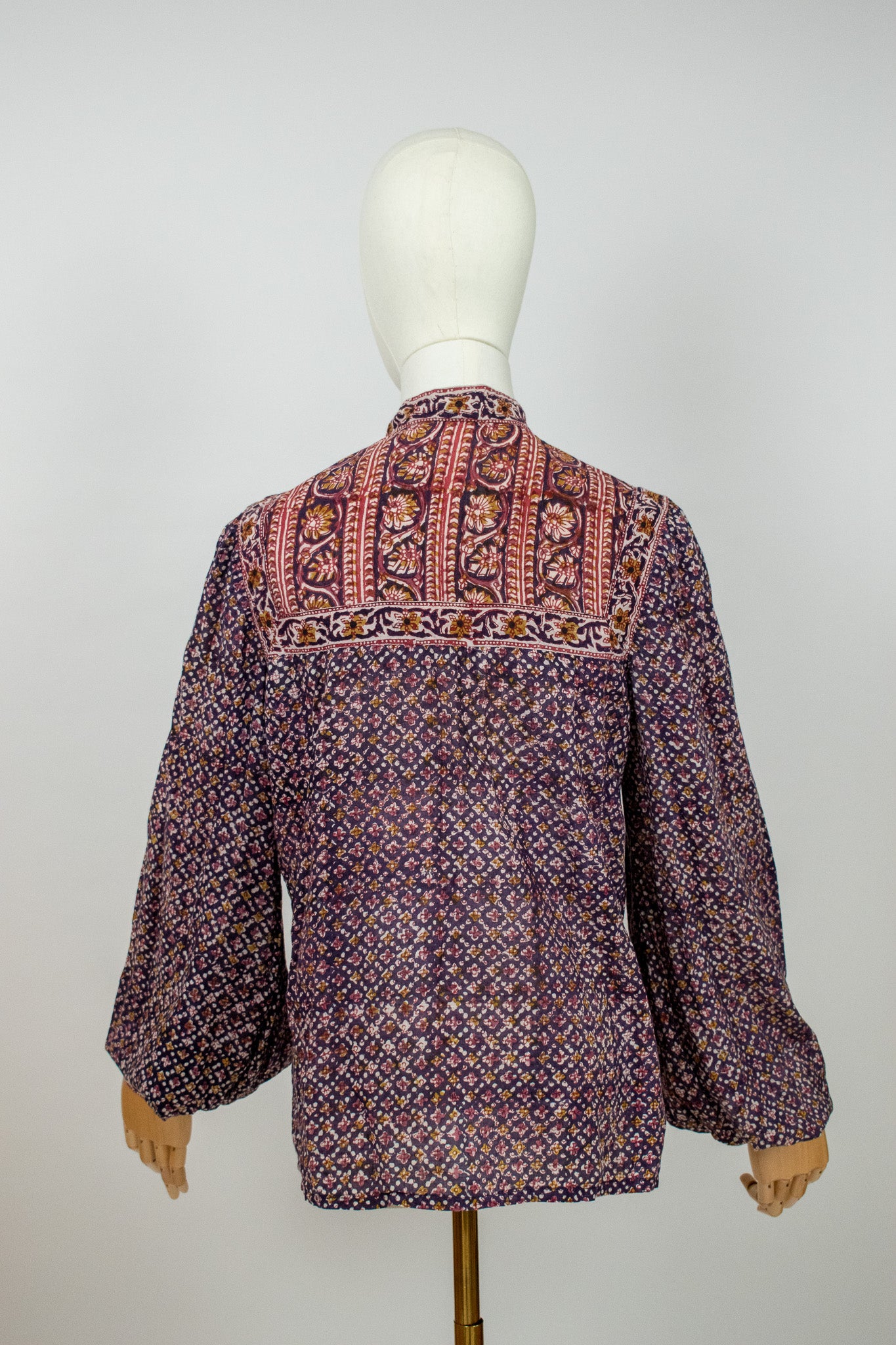 Vintage Anokhi Indian Hand Block Printed Cotton Blouse