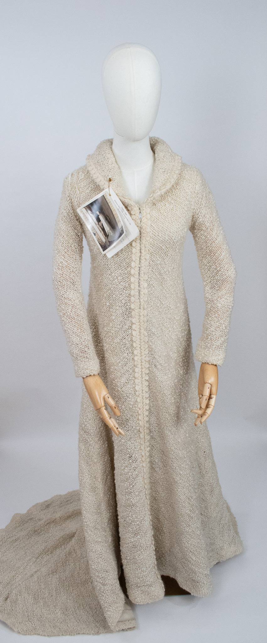 Vintage 1960s Cream Wool Wedding Dress with Provenance