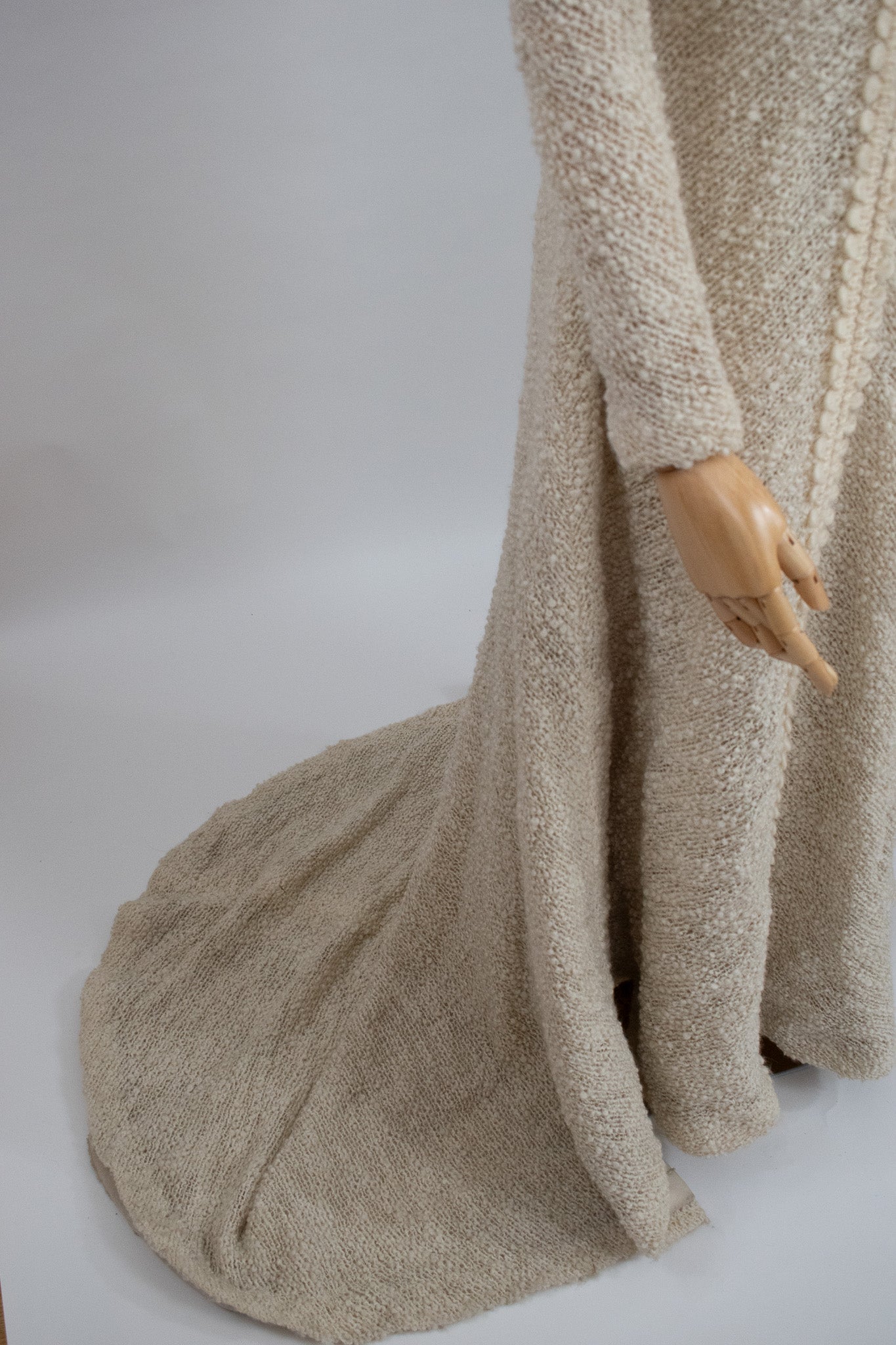 Vintage 1960s Cream Wool Wedding Dress with Provenance