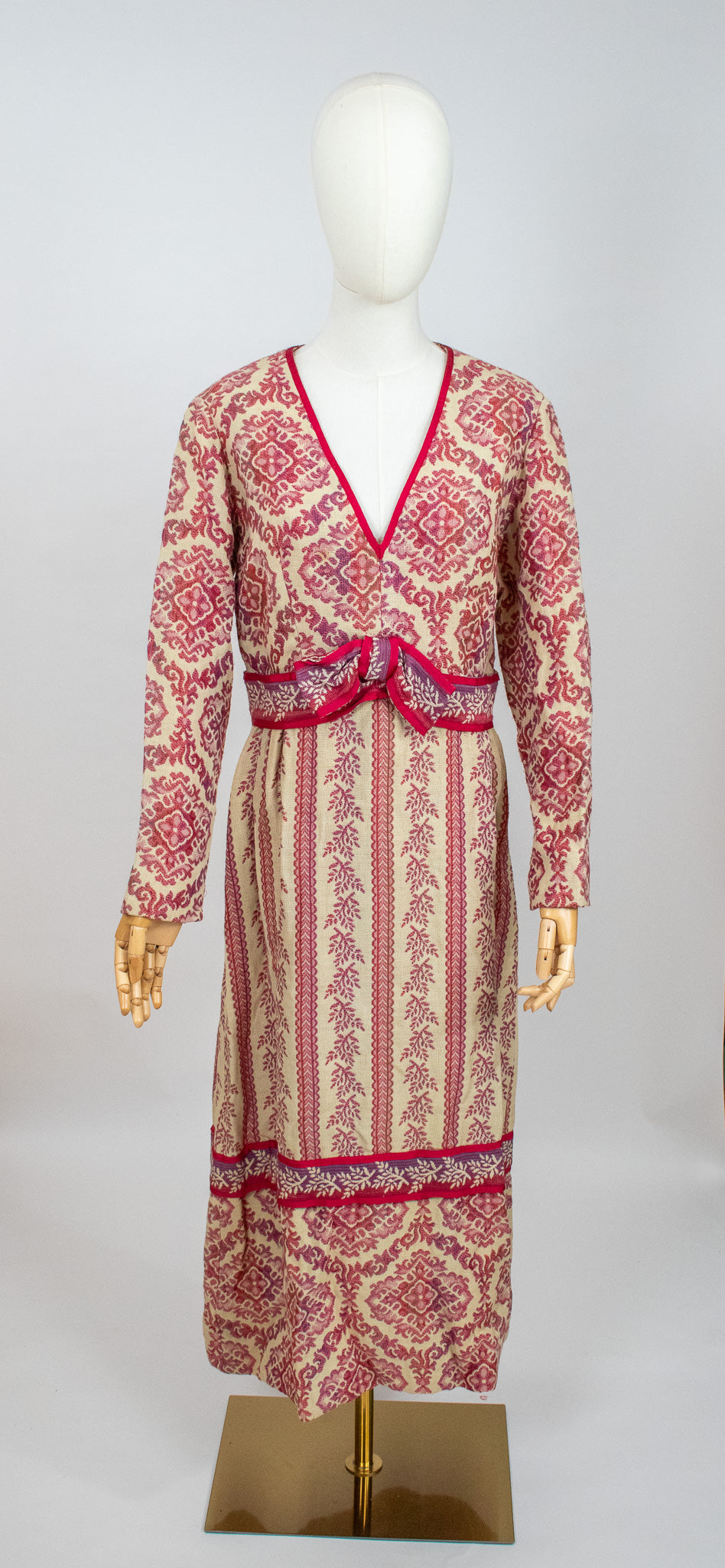 Vintage 1970's Boho Woollen Tapestry Dress by Jo Ellen Couture by Allen Davidson.