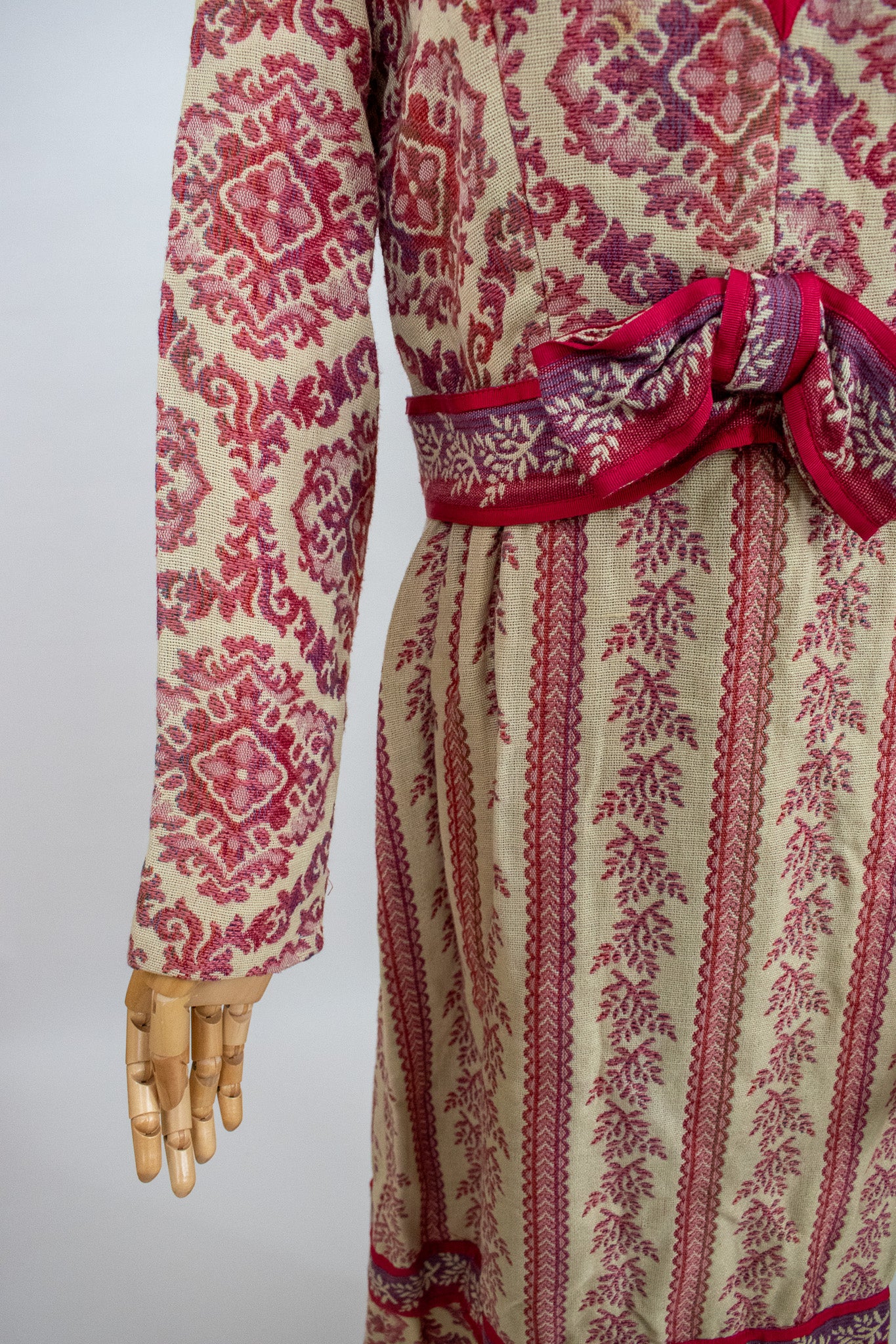 Vintage 1970's Boho Woollen Tapestry Dress by Jo Ellen Couture by Allen Davidson.