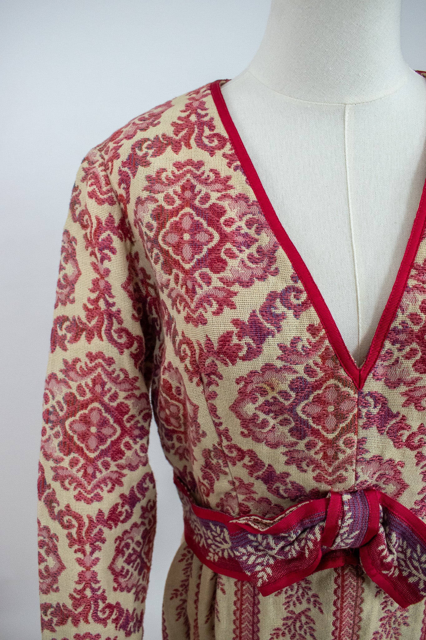 Vintage 1970's Boho Woollen Tapestry Dress by Jo Ellen Couture by Allen Davidson.