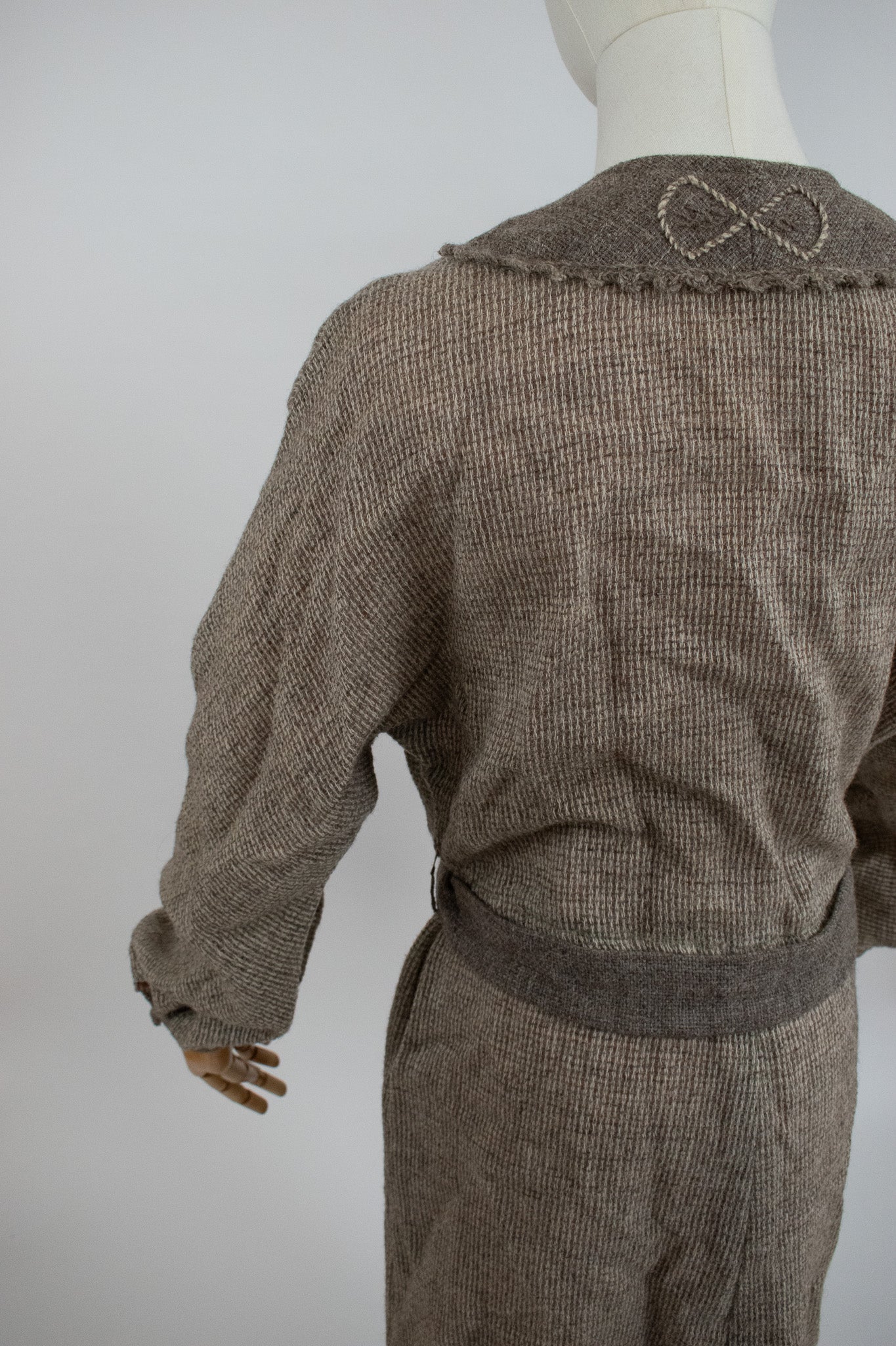 Vintage 1970s Grey Anna Roose Jacob Sheep Woollen Dress