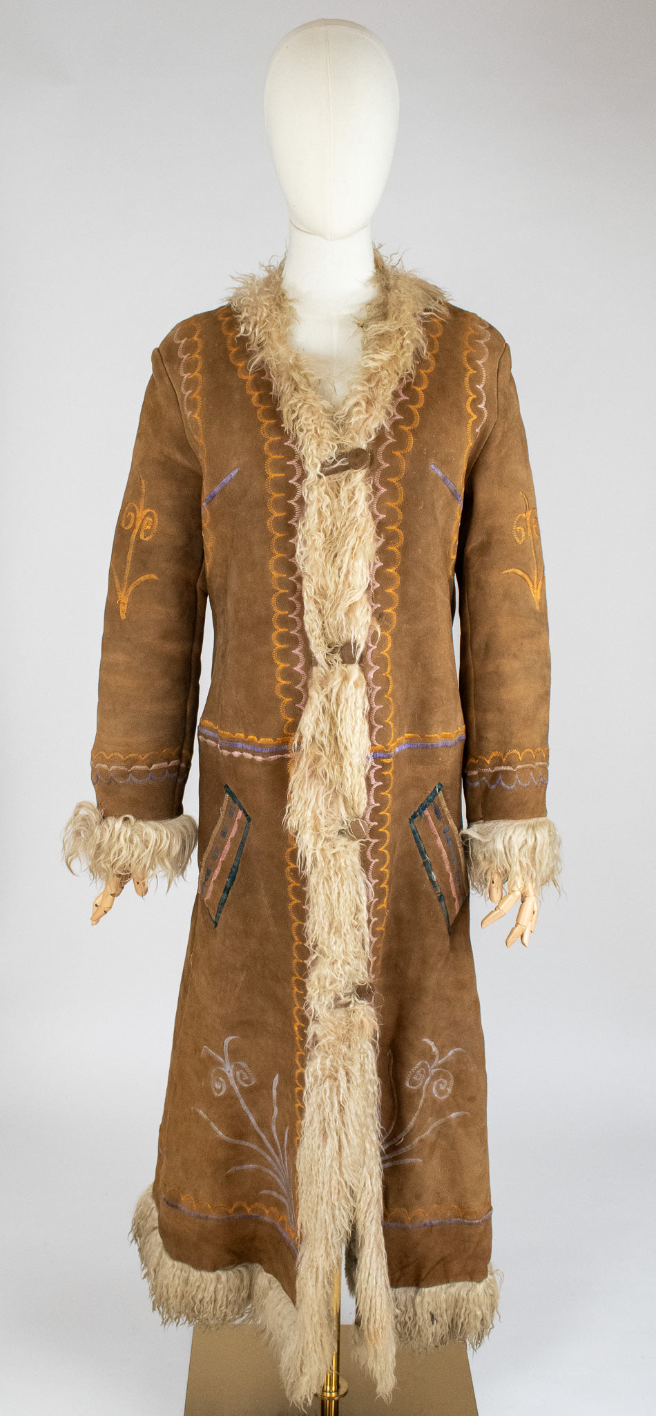 Rare Vintage 1960's Butterfly Silk Embroidered Afghan Coat