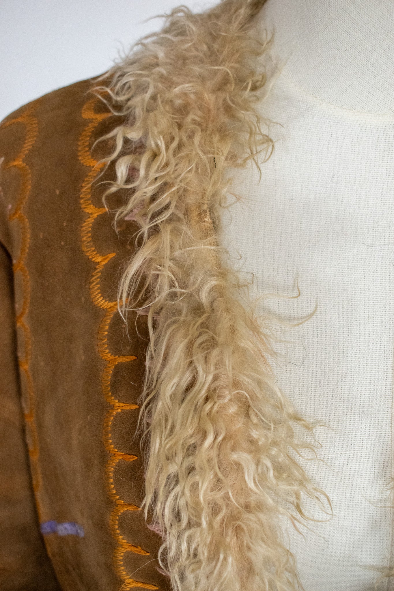 Rare Vintage 1960's Butterfly Silk Embroidered Afghan Coat