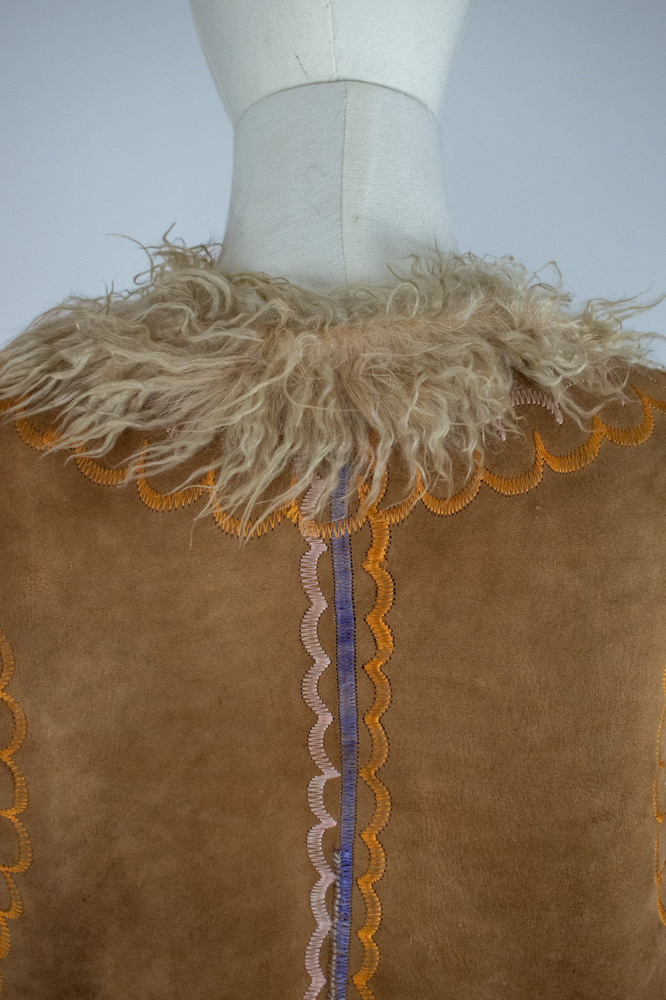 Rare Vintage 1960's Butterfly Silk Embroidered Afghan Coat