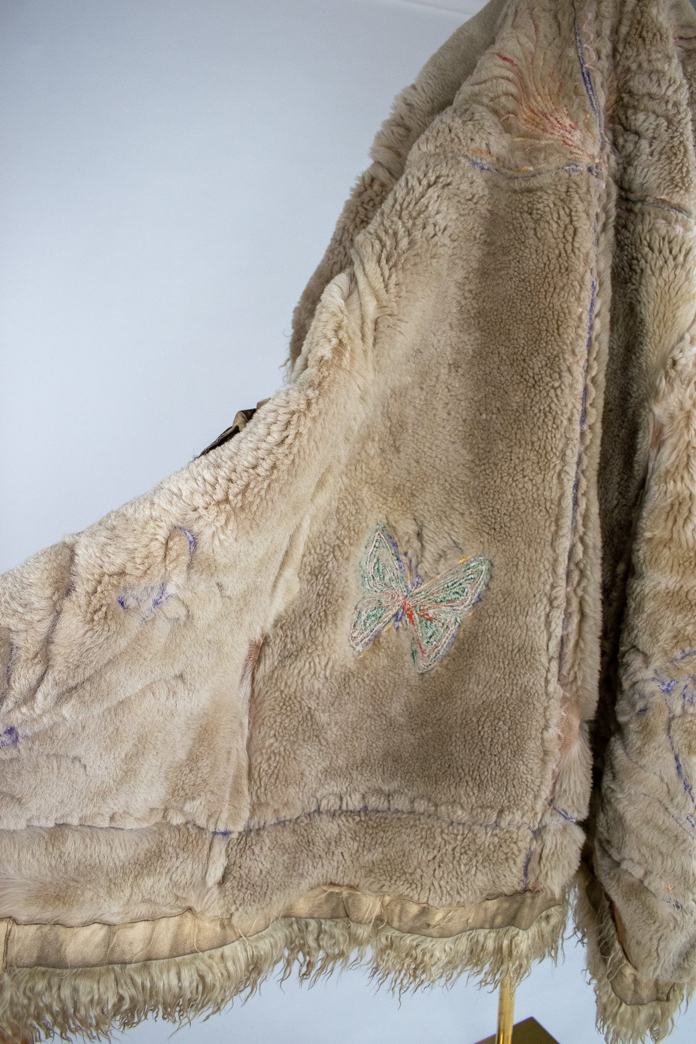 Rare Vintage 1960's Butterfly Silk Embroidered Afghan Coat