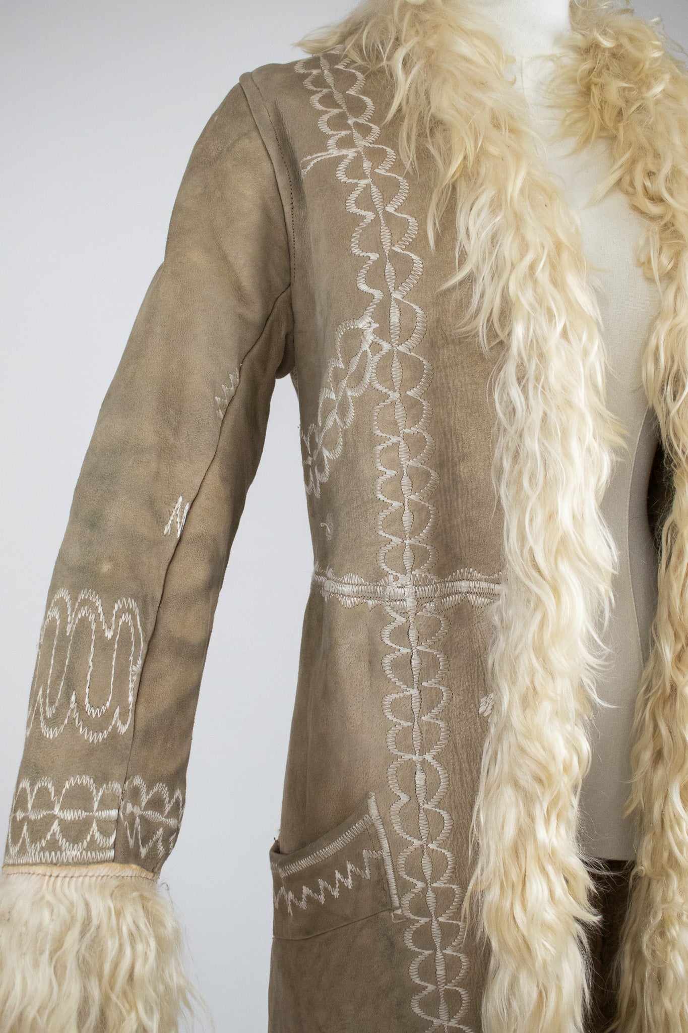Vintage 1960's Silk Embroidered Afghan Coat