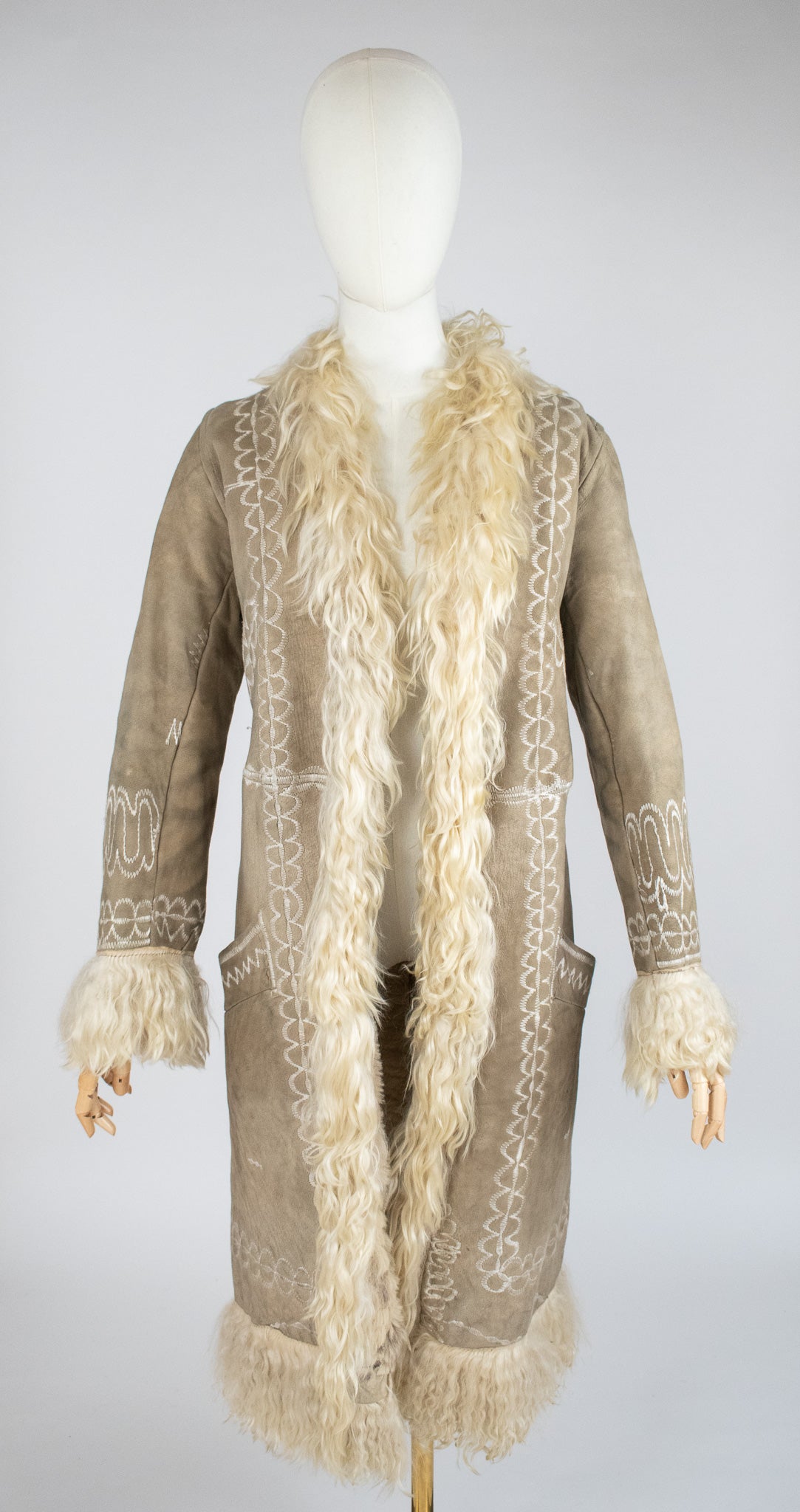 Vintage 1960's Silk Embroidered Afghan Coat