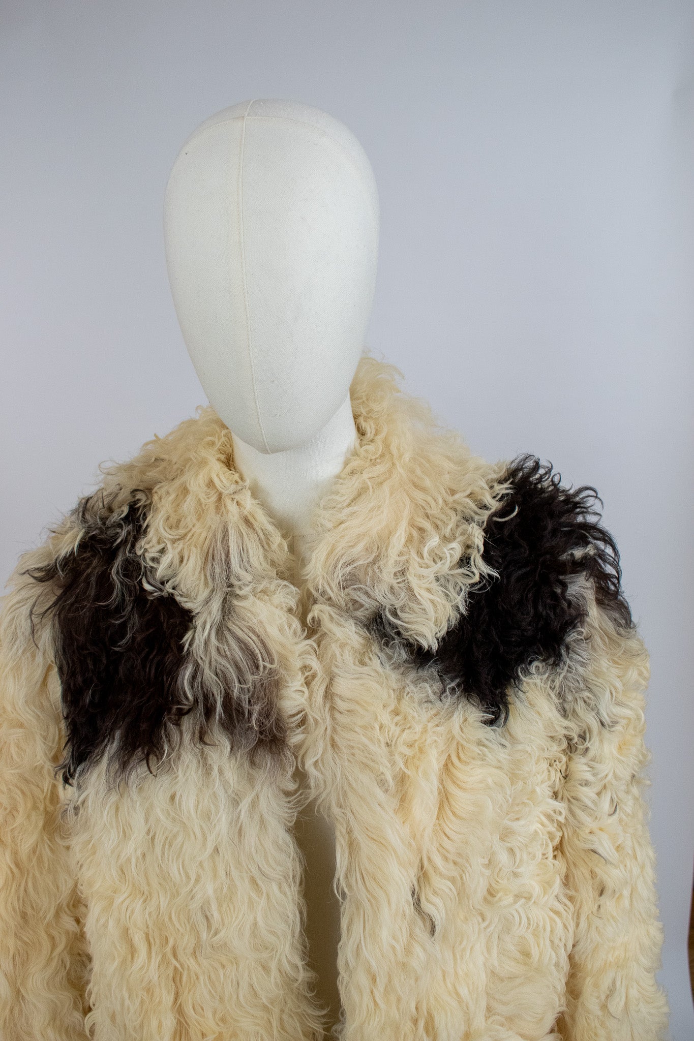 Iconic Vintage 1960's Mongolian Shaggy Lamb Fur Coat