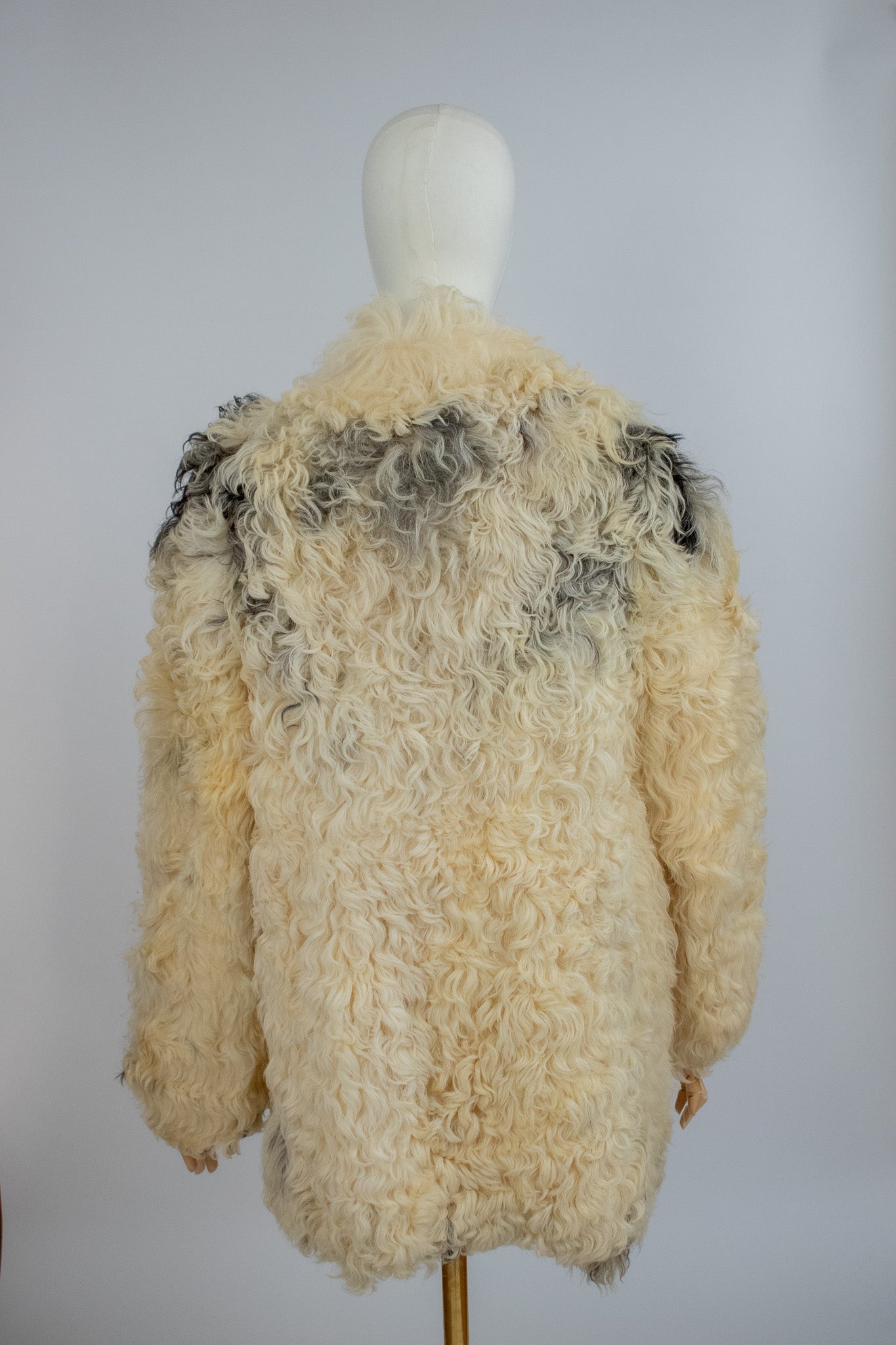 Iconic Vintage 1960's Mongolian Shaggy Lamb Fur Coat