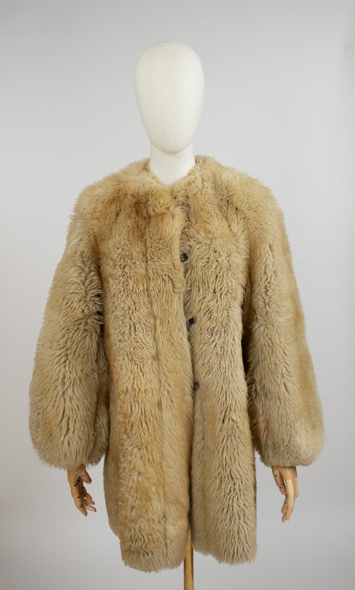 Vintage 1950's Sheepskin Fleece Teddy Coat