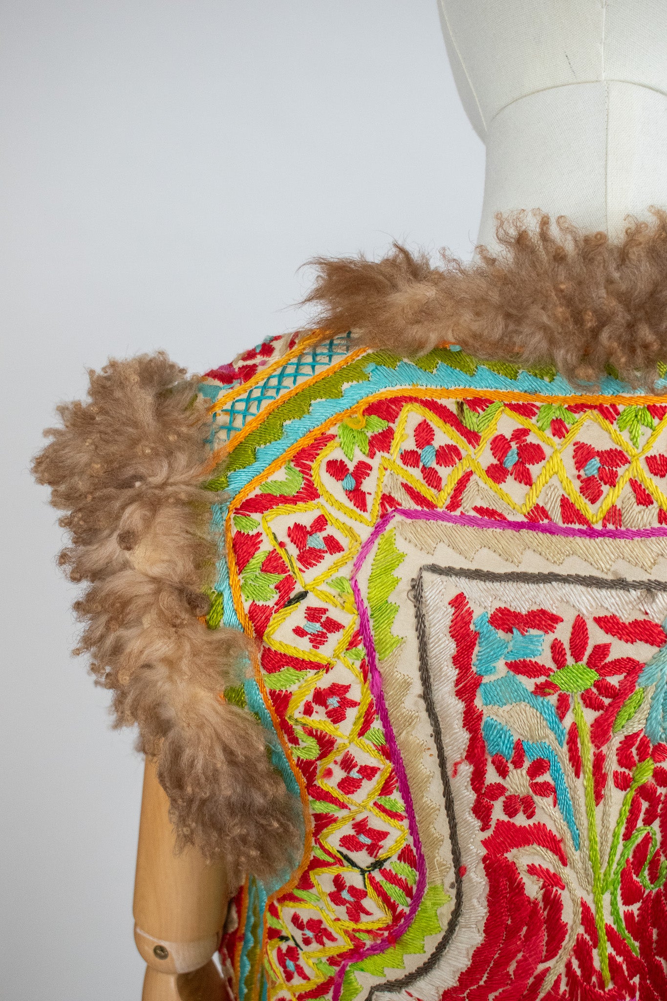 Vintage Very Rare Large 1960's Silk Embroidered Collectible Afghan Vest Waistcoat