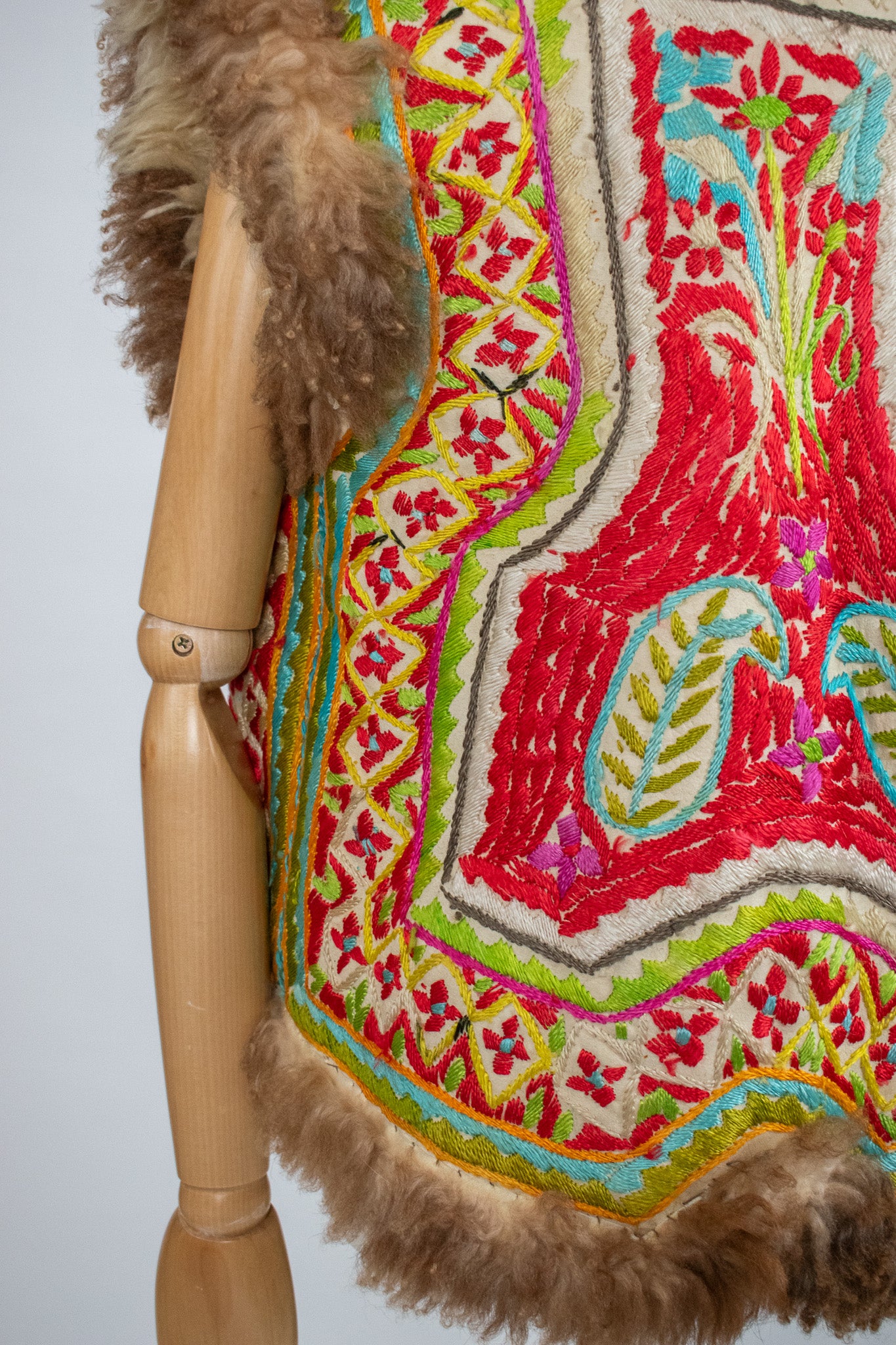Vintage Very Rare Large 1960's Silk Embroidered Collectible Afghan Vest Waistcoat