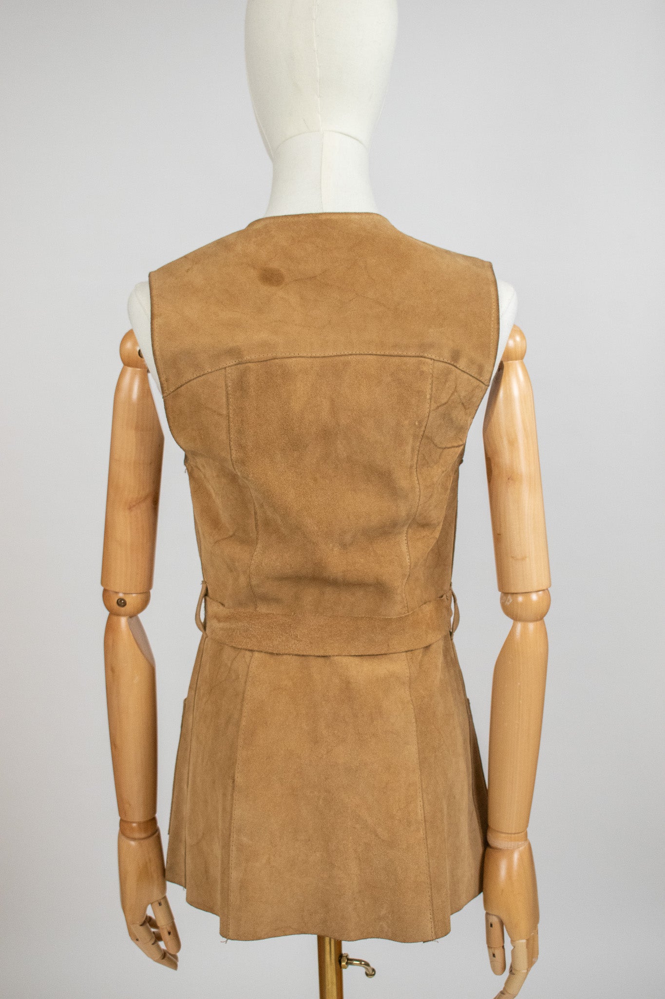 Vintage Suede 1970s Hippie Waistcoat Vest