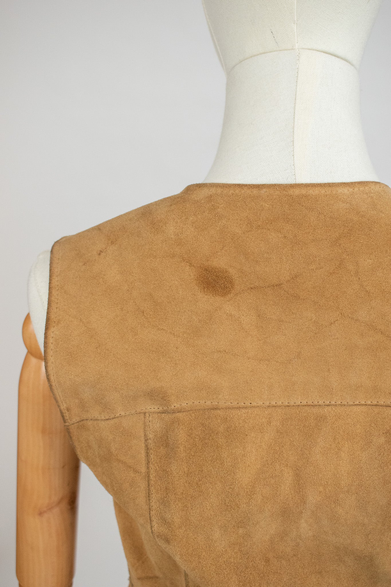 Vintage Suede 1970s Hippie Waistcoat Vest