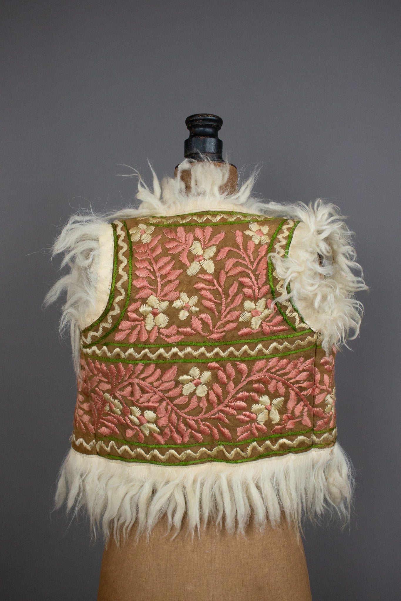 Vintage Very Rare Childs 1960's Silk Embroidered Collectible Afghan Vest Waistcoat