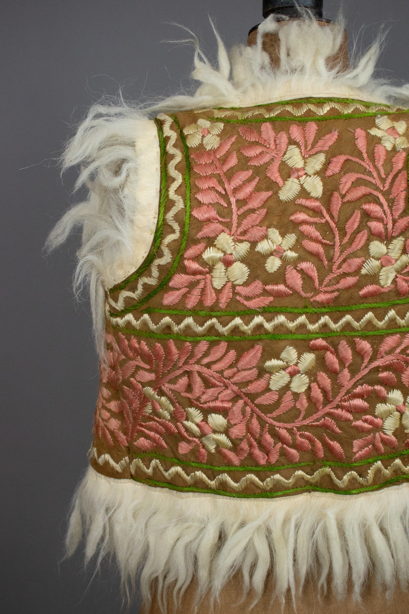 Vintage Very Rare Childs 1960's Silk Embroidered Collectible Afghan Vest Waistcoat