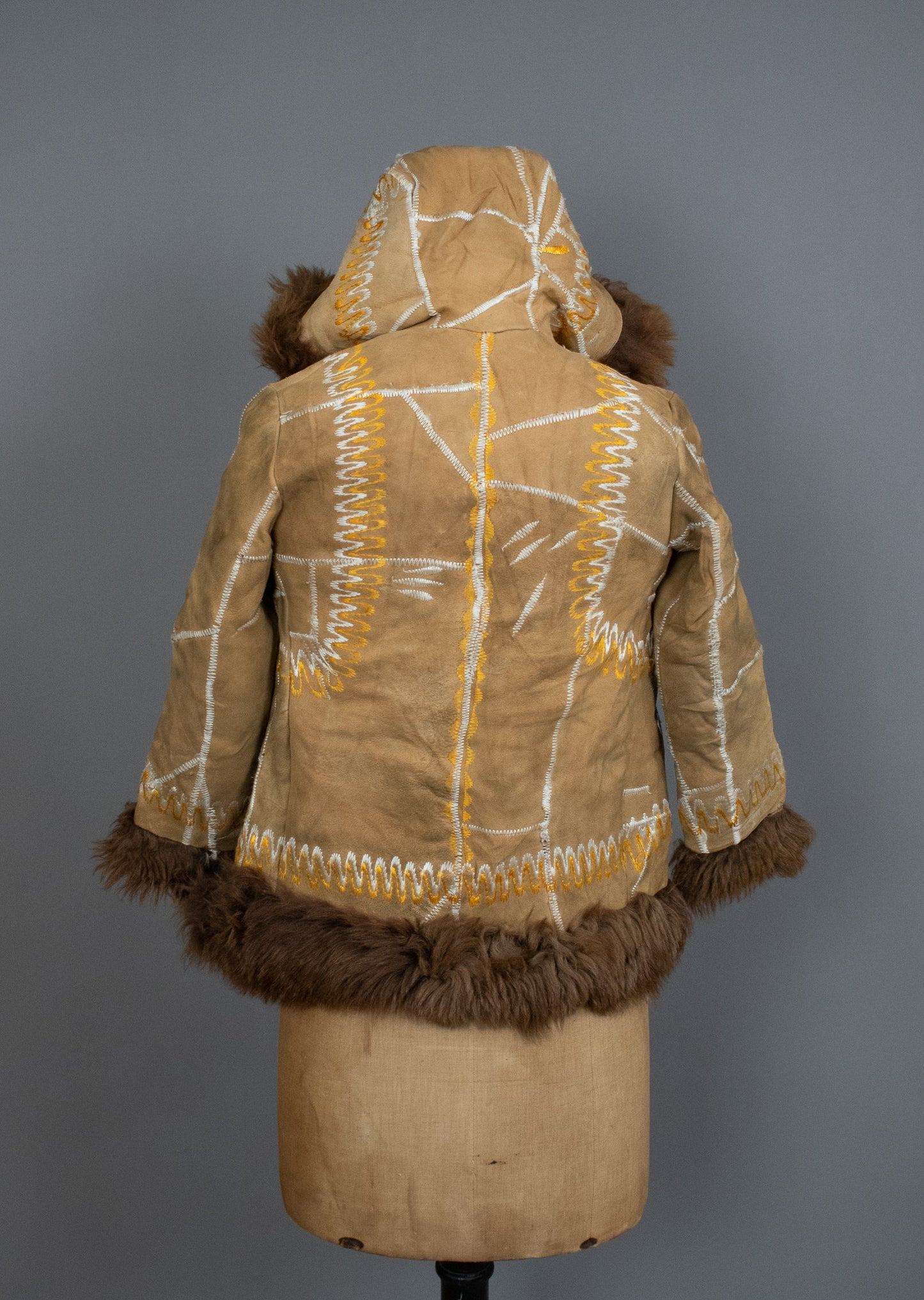 Vintage 1970's Embroidered Child Afghan Coat