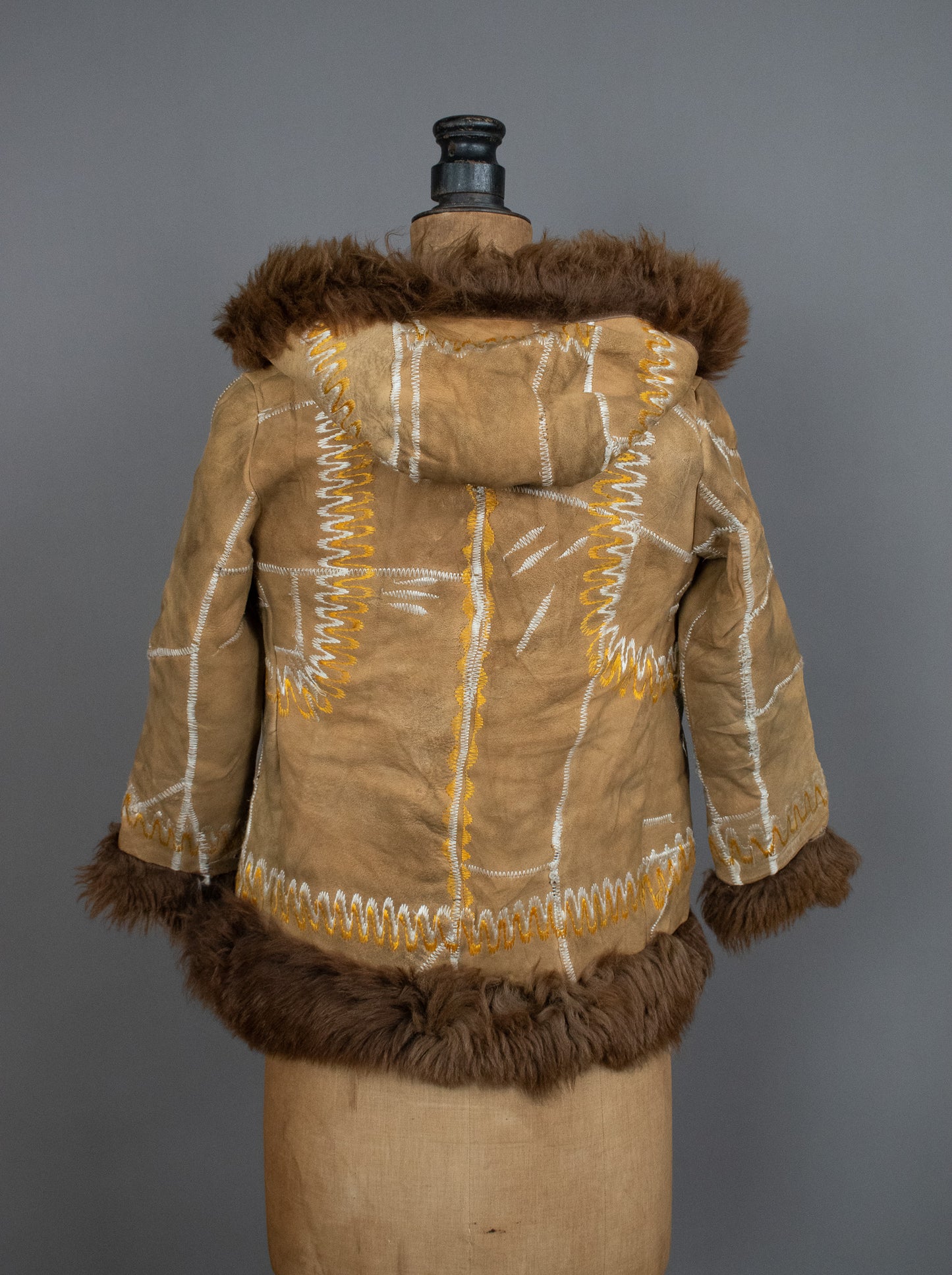 Vintage 1970's Embroidered Child Afghan Coat