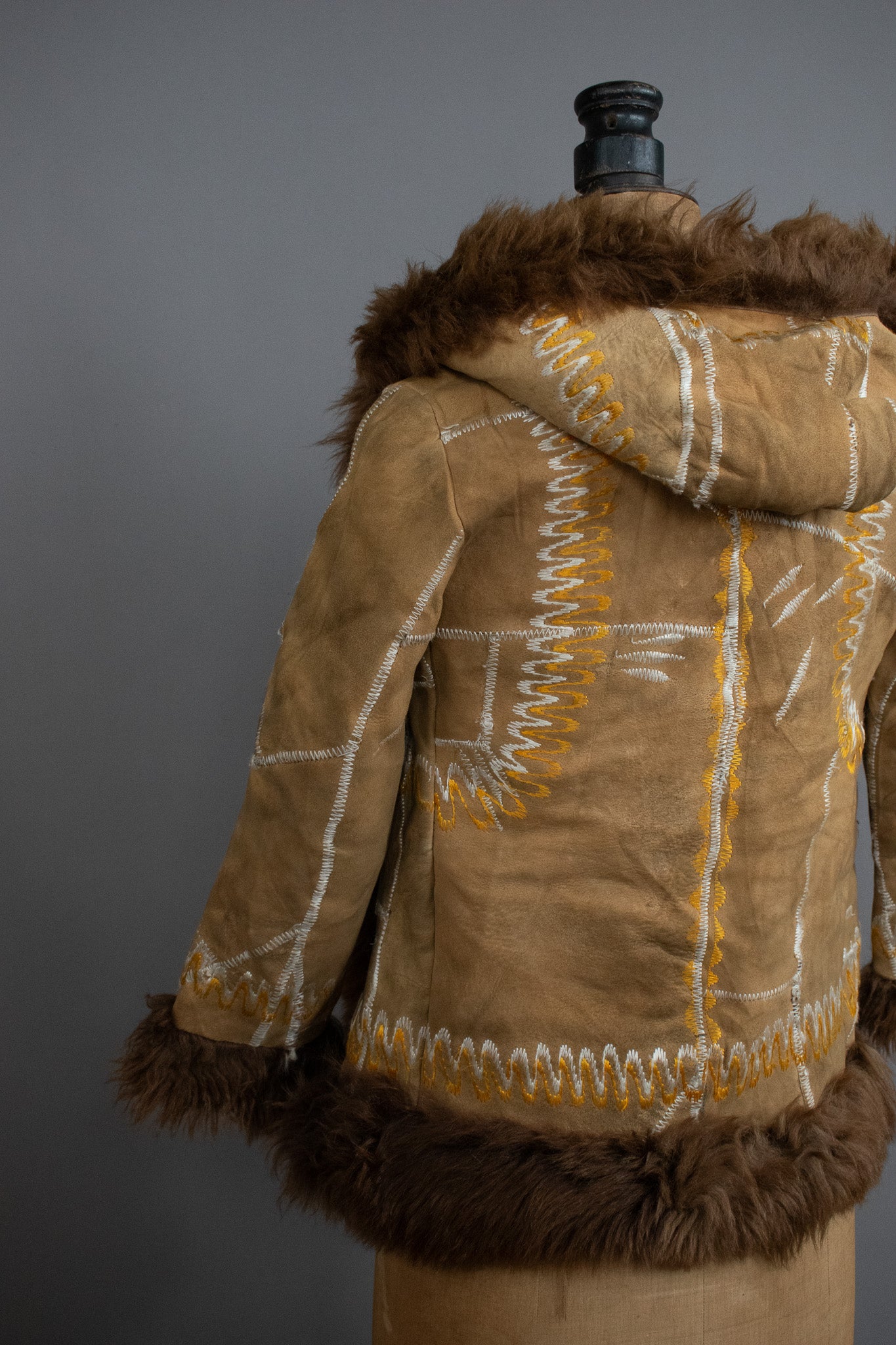 Vintage 1970's Embroidered Child Afghan Coat