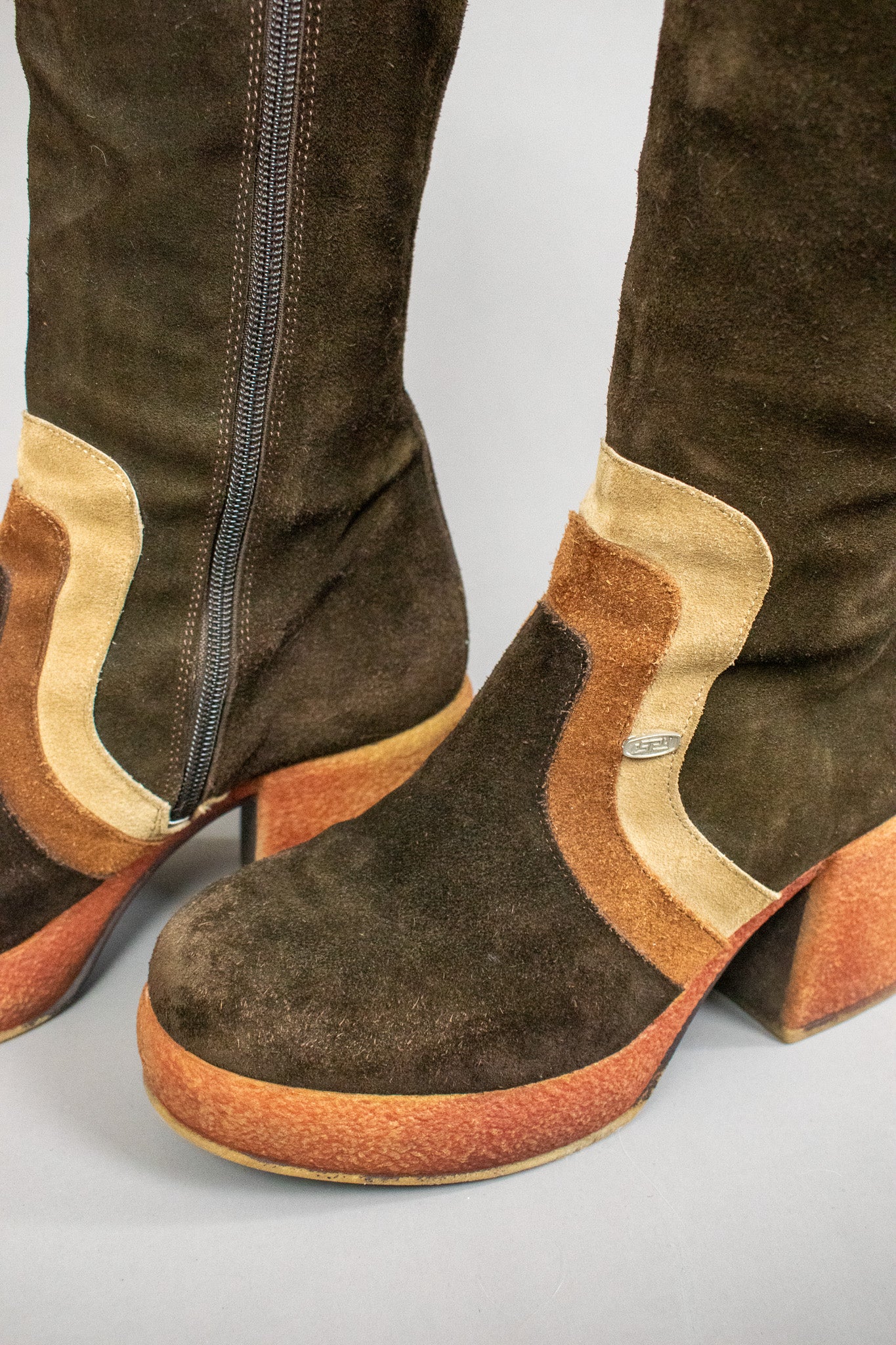 Vintage Iconic 1970s Suede Platform Boots