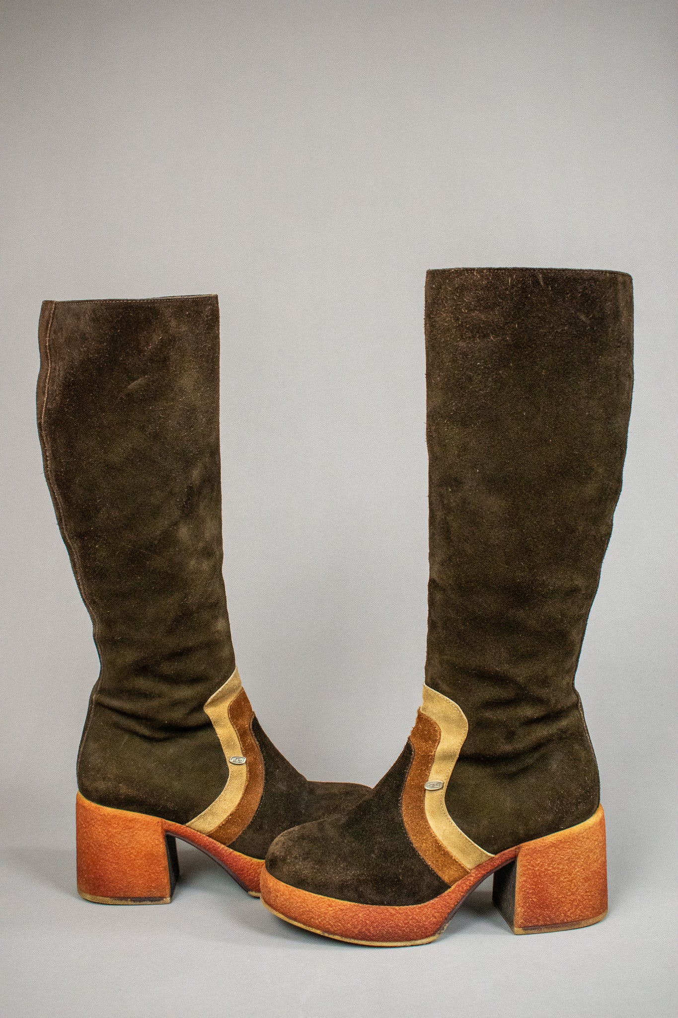 Vintage Iconic 1970s Suede Platform Boots