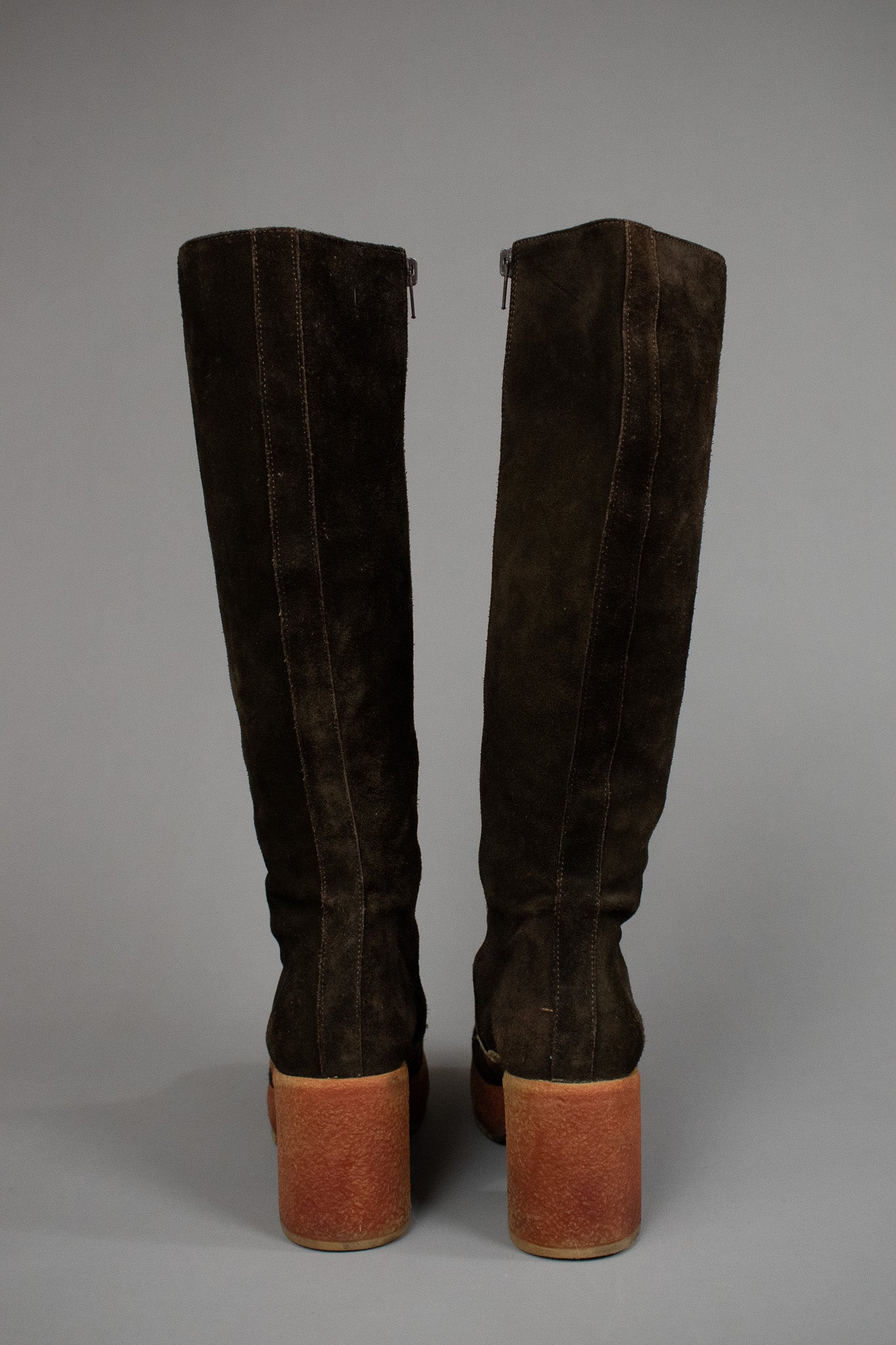 Vintage Iconic 1970s Suede Platform Boots