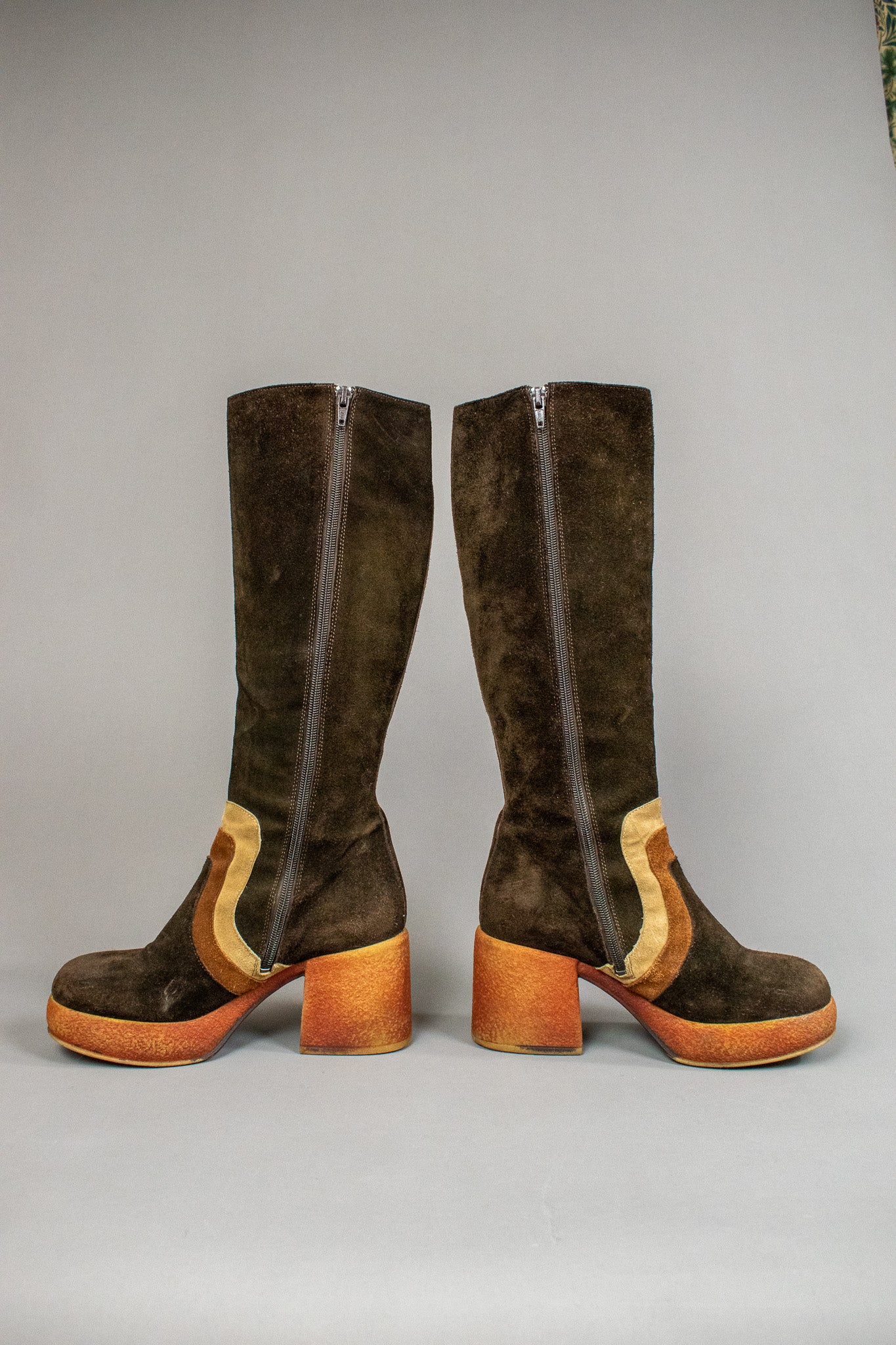 Vintage Iconic 1970s Suede Platform Boots
