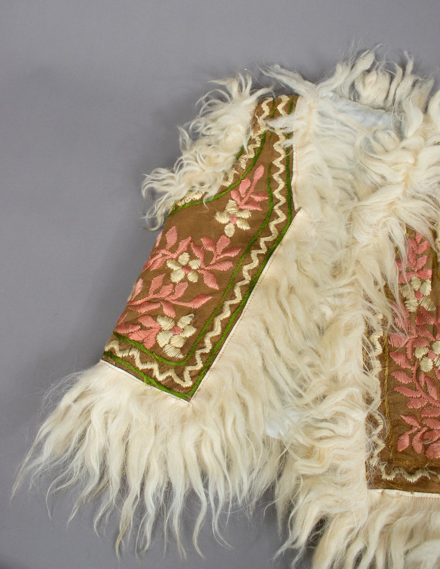 Vintage Very Rare Childs 1960's Silk Embroidered Collectible Afghan Vest Waistcoat