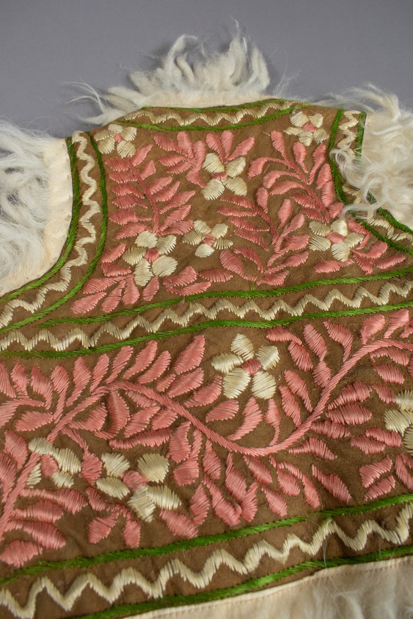 Vintage Very Rare Childs 1960's Silk Embroidered Collectible Afghan Vest Waistcoat