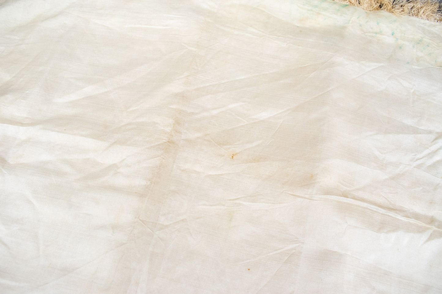 Antique Victorian Silk Hand Painted Floral Fringed Cloth