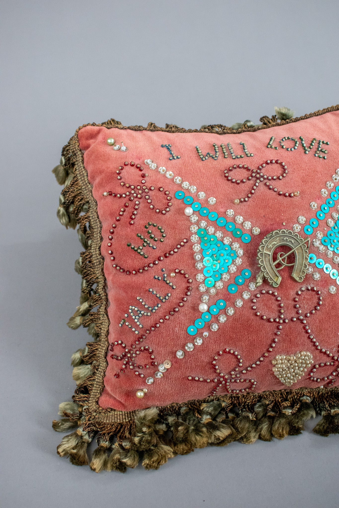 Antique 19th Century Victorian Sweetheart Beaded Pin Cushion