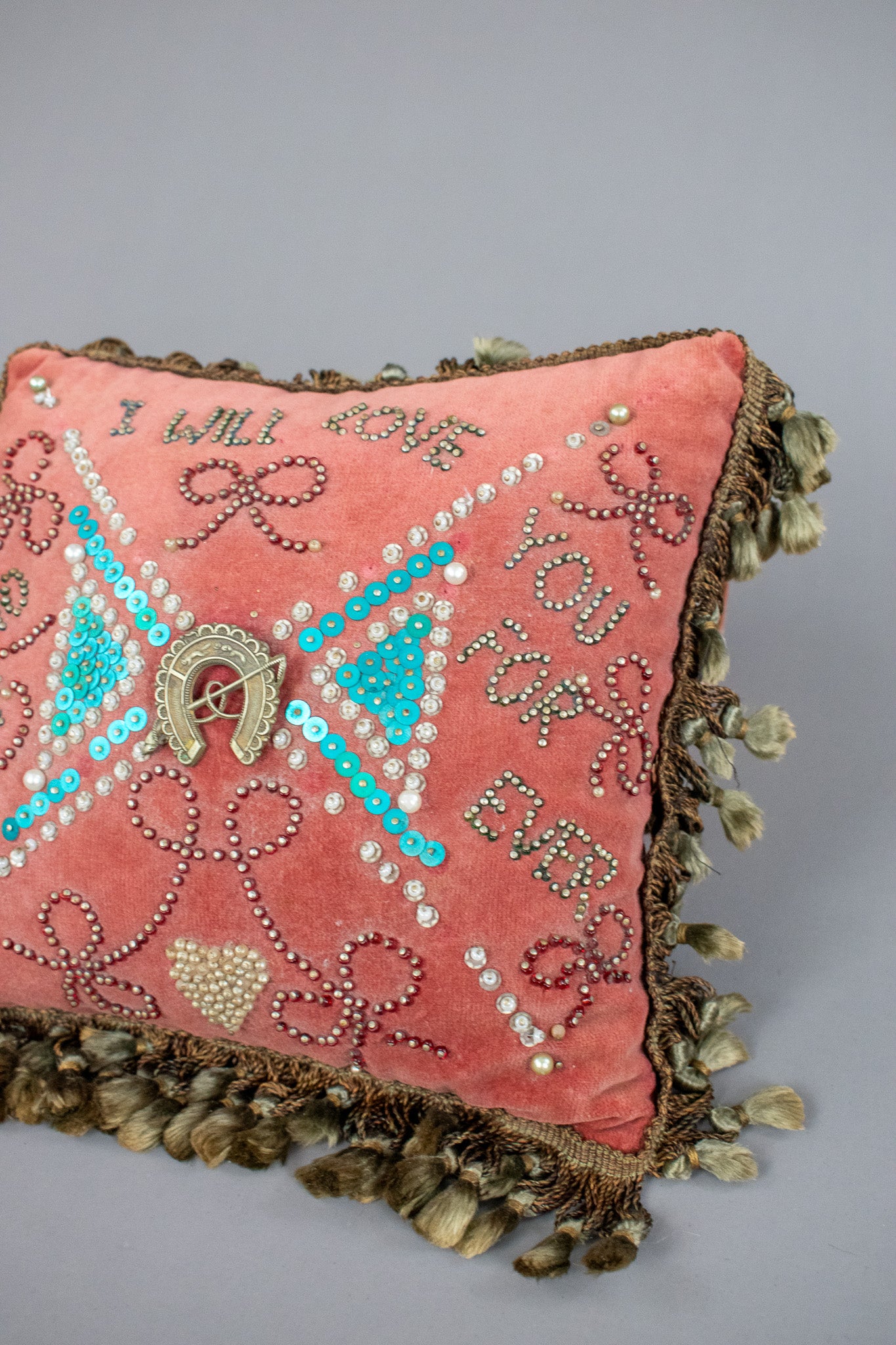 Antique 19th Century Victorian Sweetheart Beaded Pin Cushion