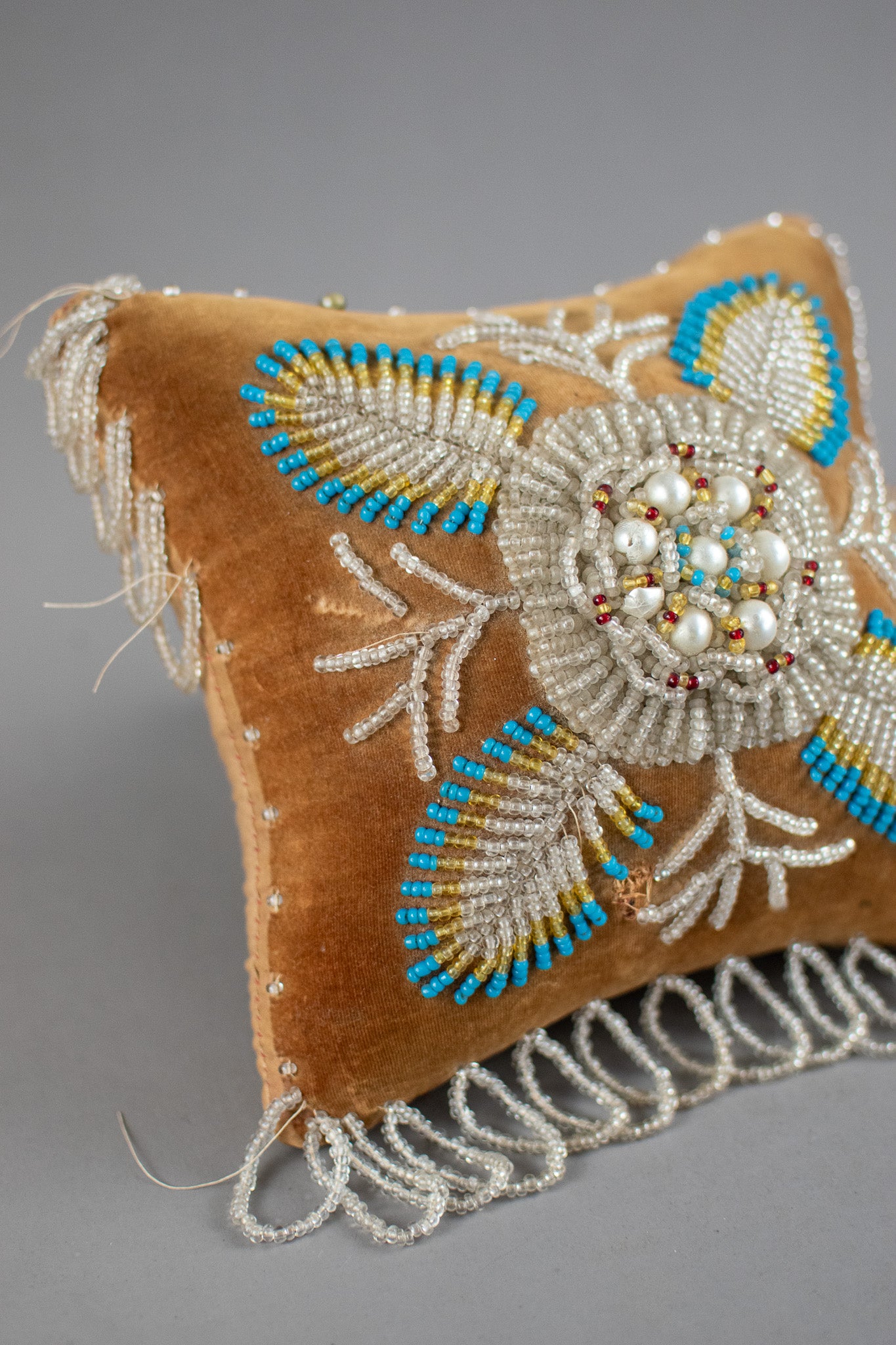 Antique 19th Century Victorian Beaded Pin Cushion