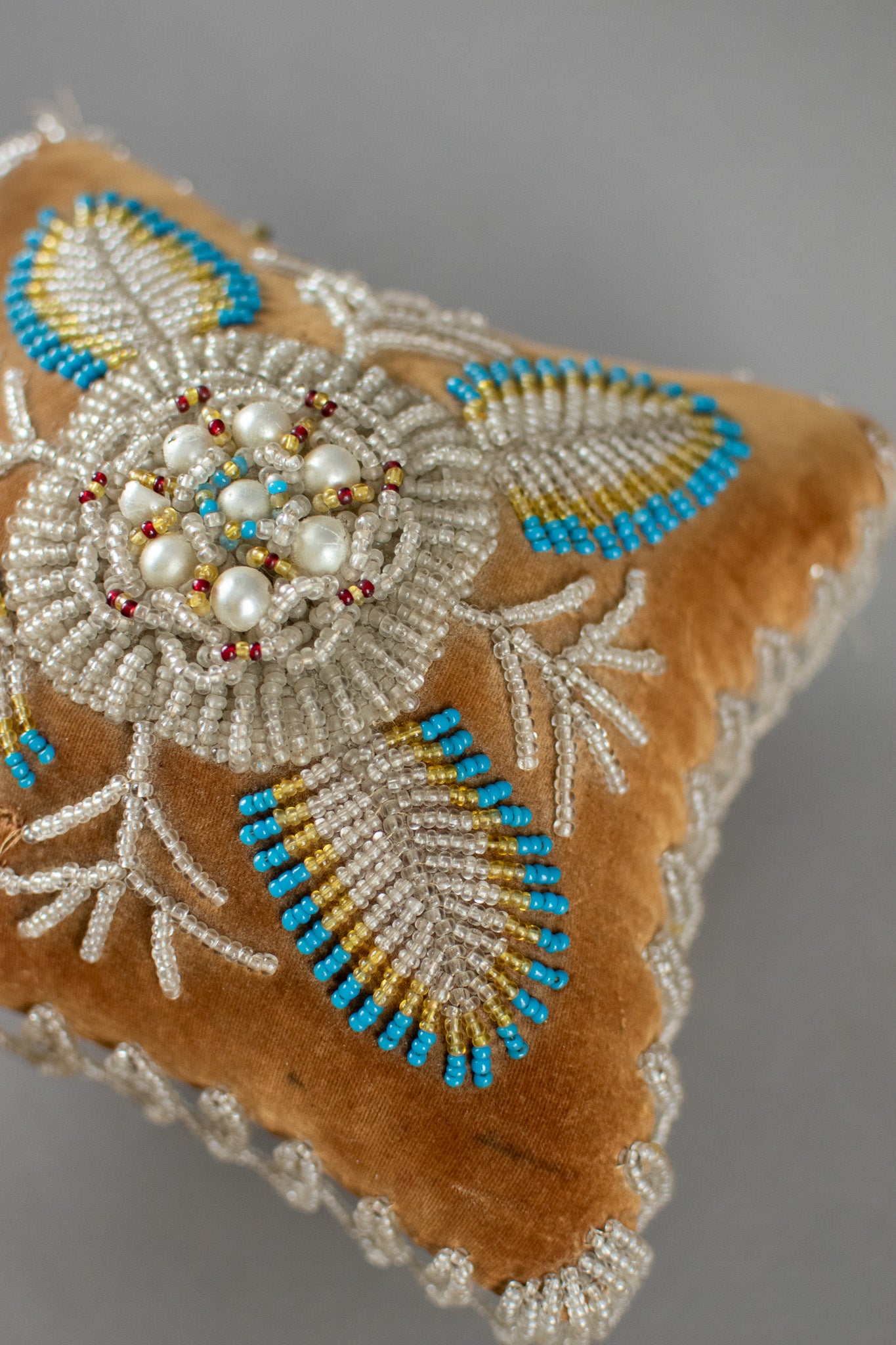 Antique 19th Century Victorian Beaded Pin Cushion