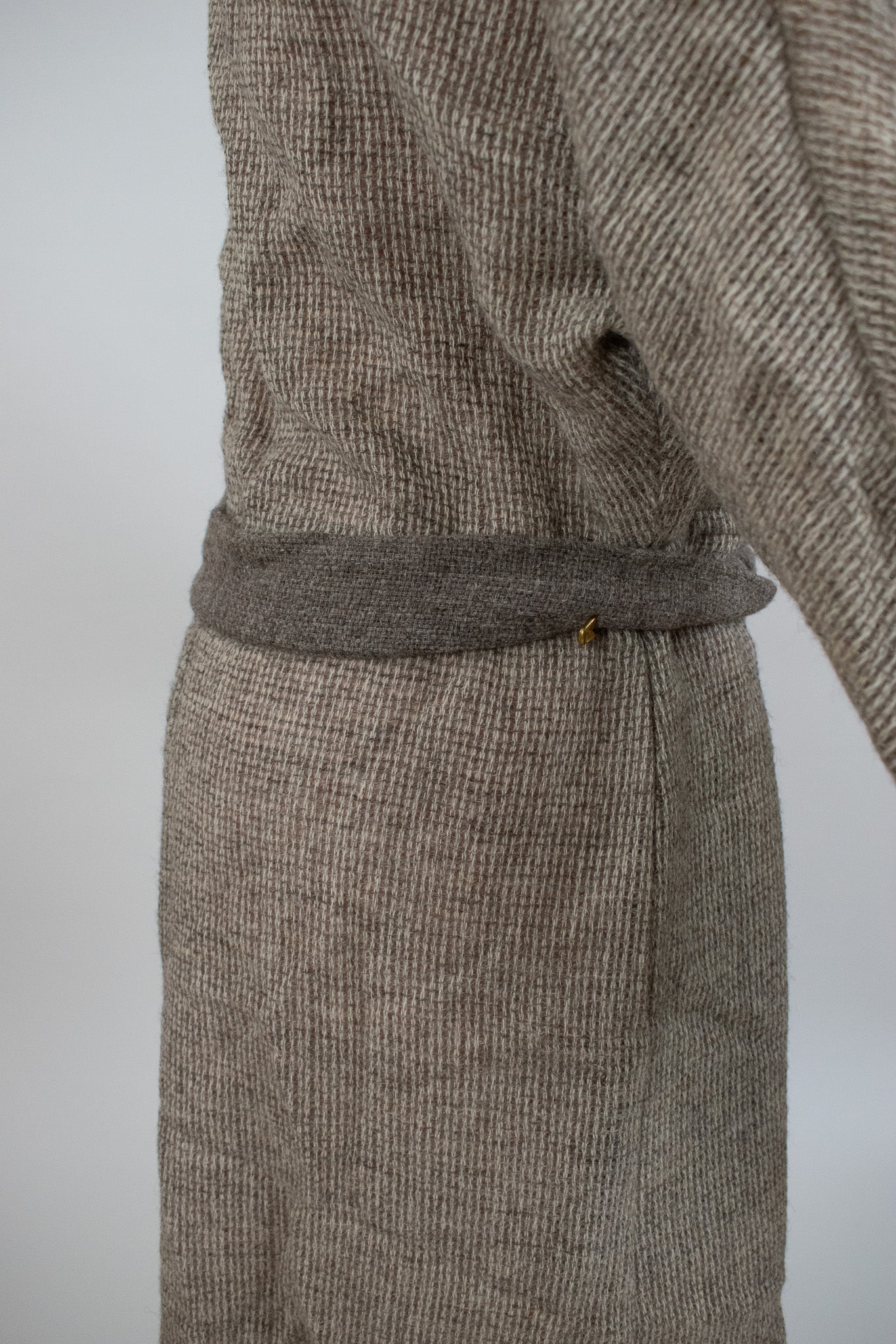 Vintage 1970s Grey Anna Roose Jacob Sheep Woollen Dress