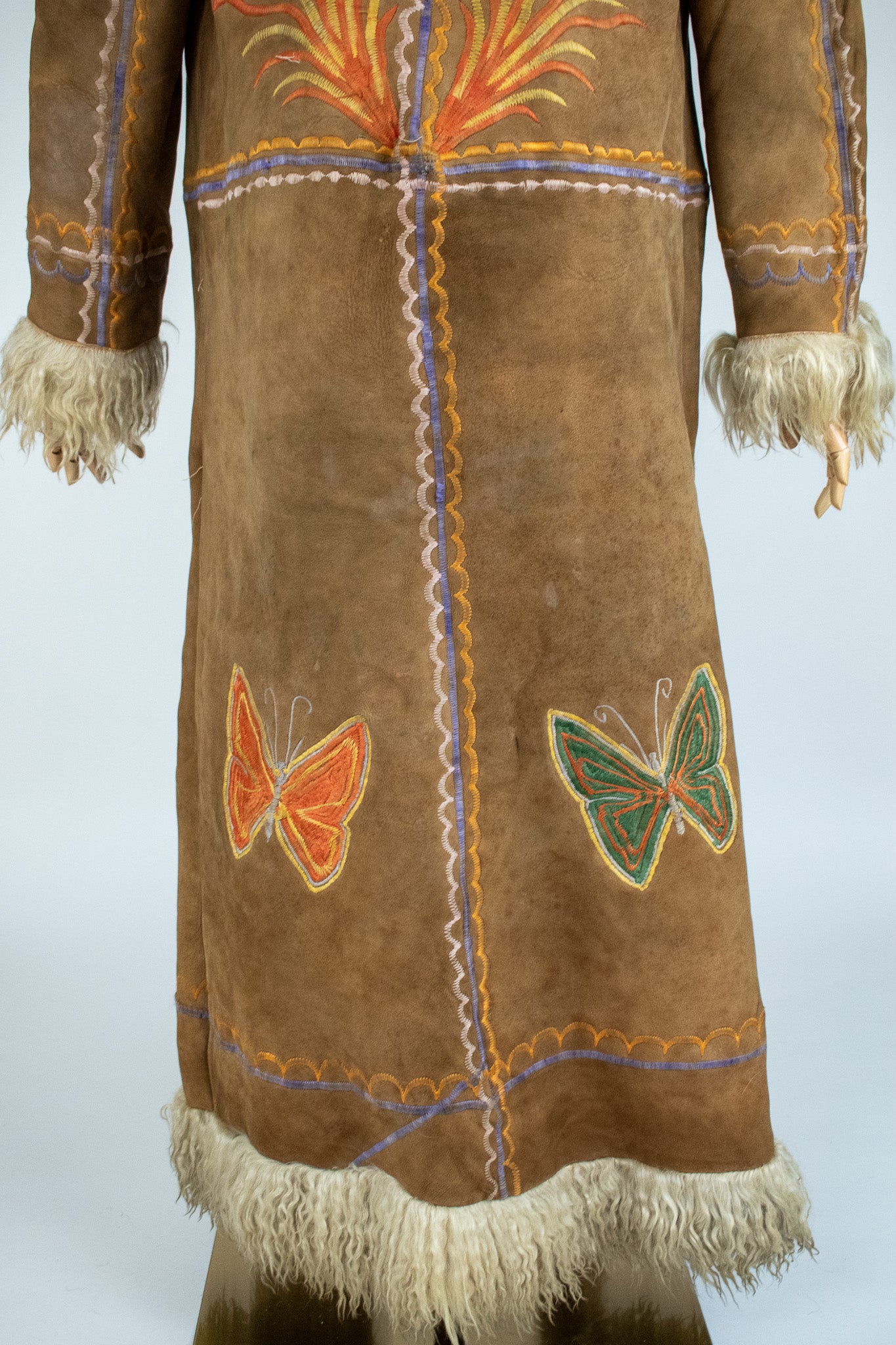 Rare Vintage 1960's Butterfly Silk Embroidered Afghan Coat