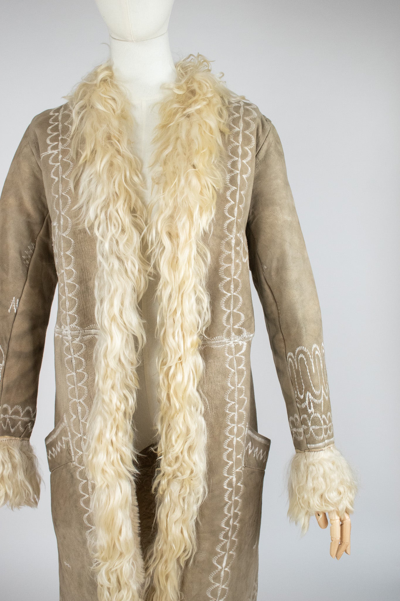 Vintage 1960's Silk Embroidered Afghan Coat