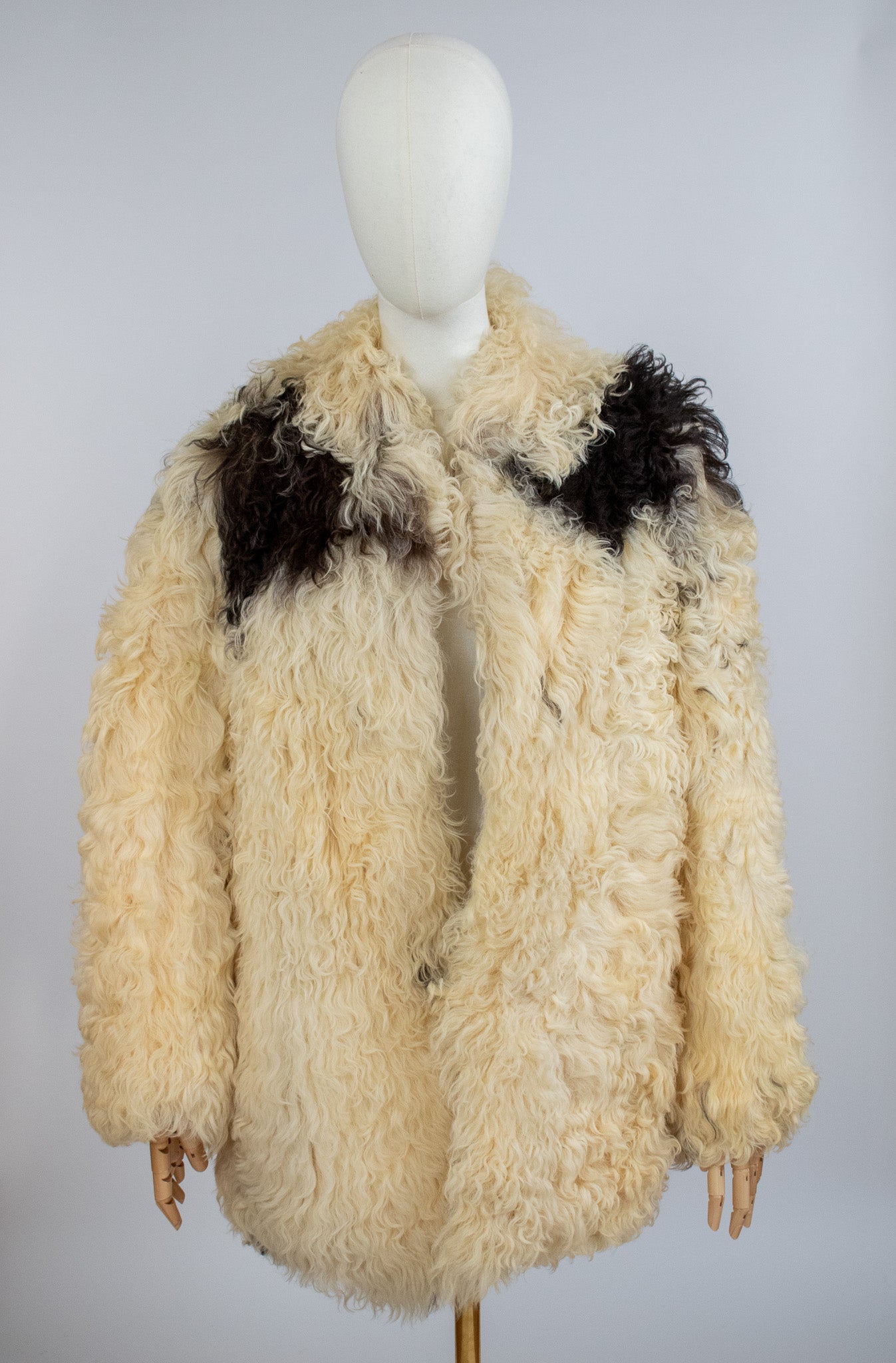 Iconic Vintage 1960's Mongolian Shaggy Lamb Fur Coat