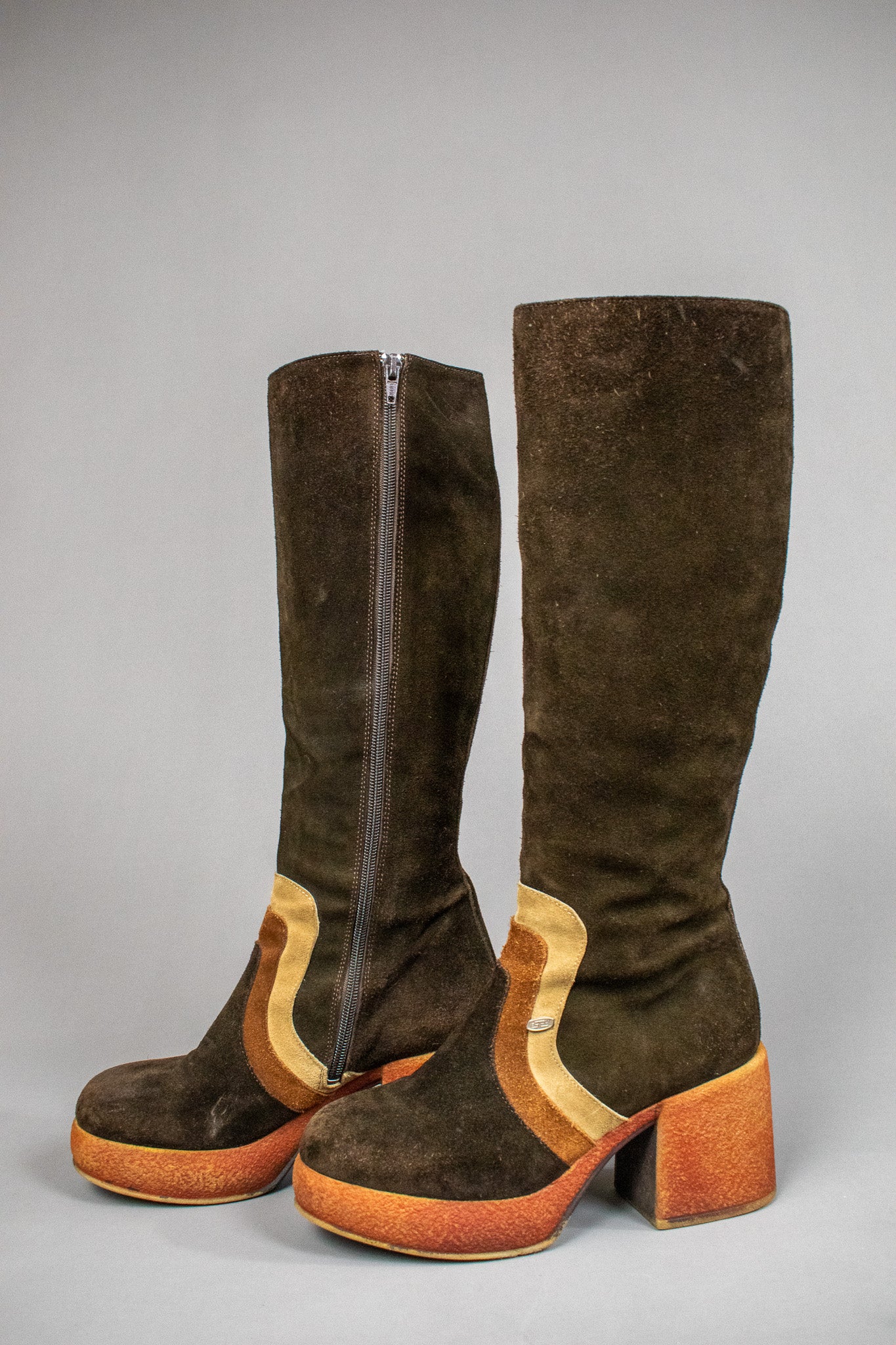 Vintage Iconic 1970s Suede Platform Boots