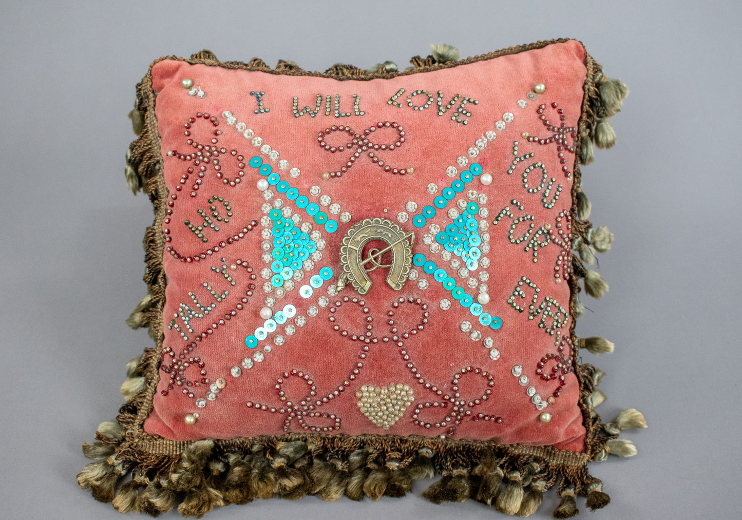 Antique 19th Century Victorian Sweetheart Beaded Pin Cushion